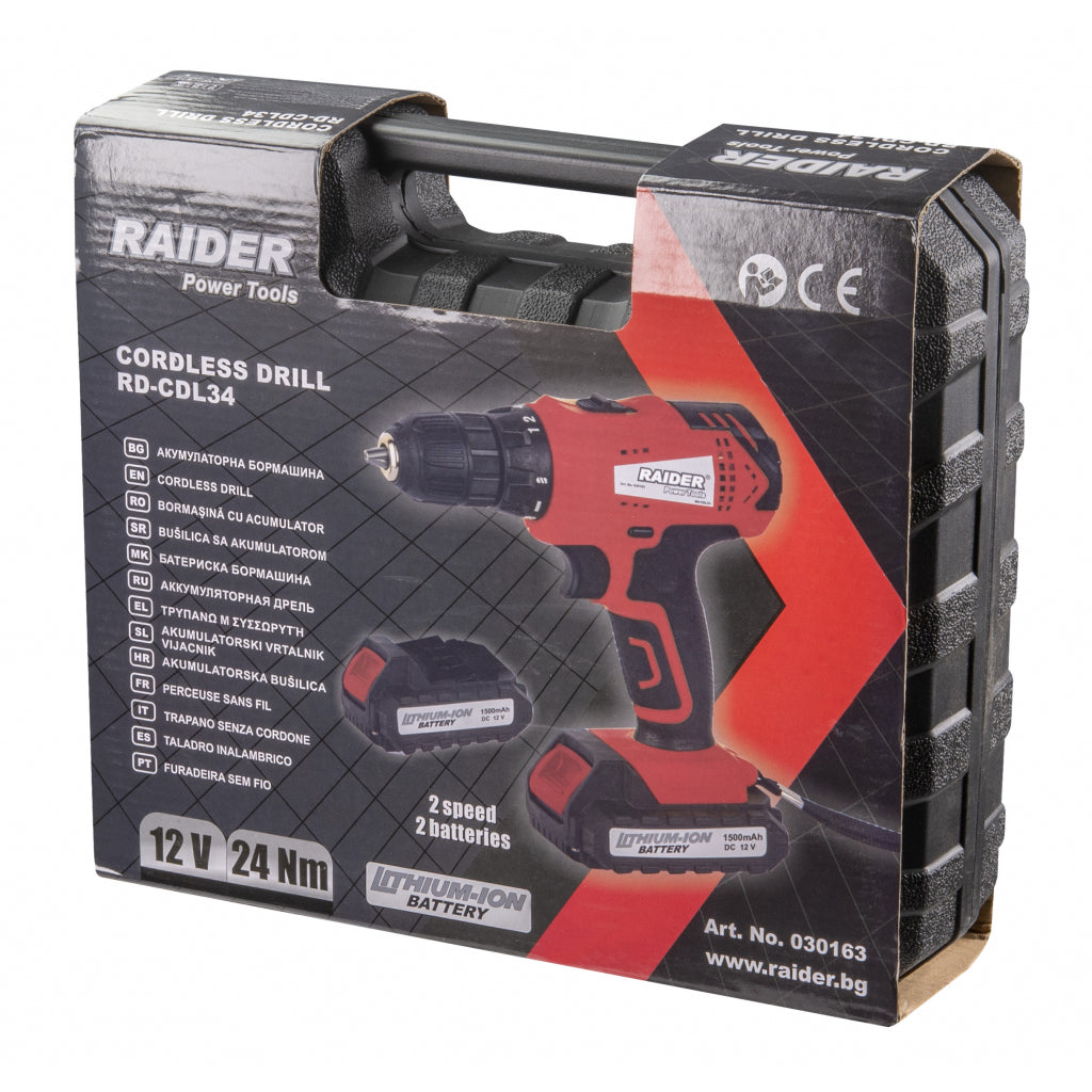 Raider Δραπανοκατσάβιδο Μπαταρίας 12V 2X1.5Ah