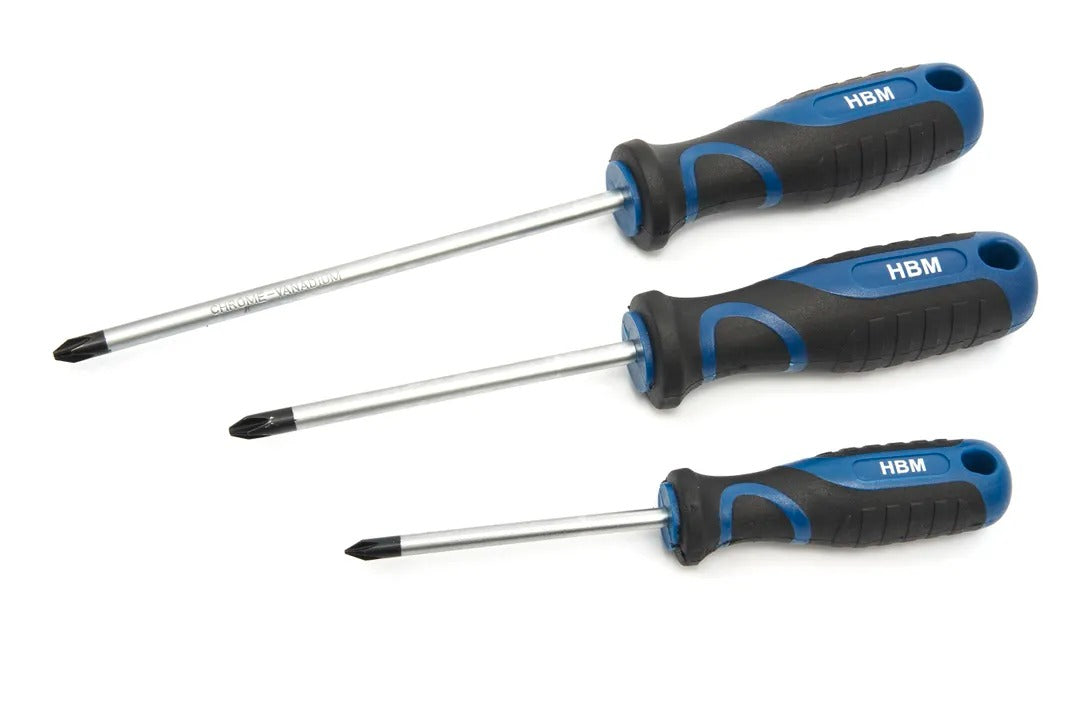 Σετ Εξαρτήματα: Κατσαβίδια, Μύτες, Καρυδάκια,Βάση Στήριξης,Χάλυβας CRV,Λαβή Soft Grip HBM Ολλανδία