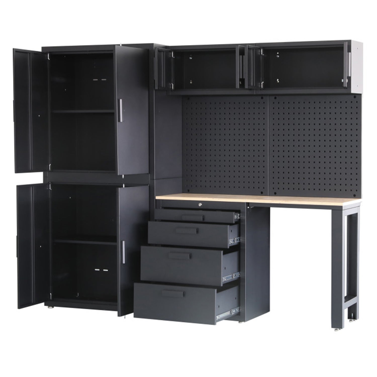 Σετ Πρεμιουμ Μεταλλικα Μοντερνα Επιπλα Για Εργαστηριο 8 Τεμαχια Ματ Μαυρο