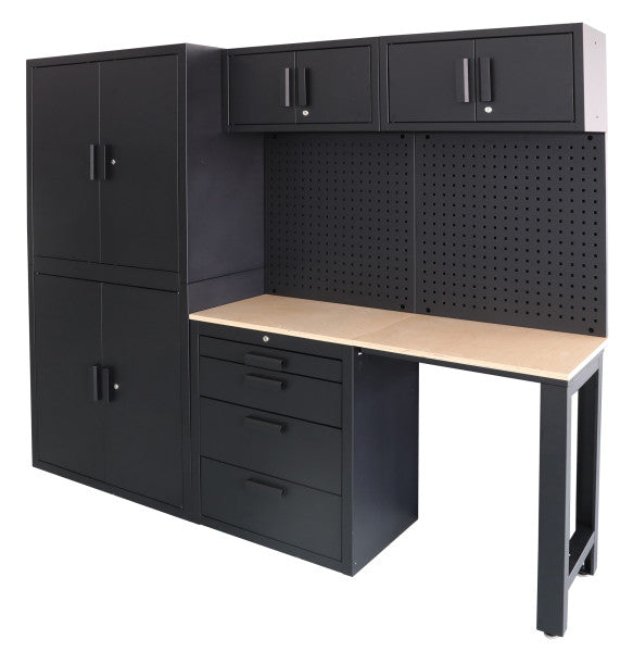 Σετ Πρεμιουμ Μεταλλικα Μοντερνα Επιπλα Για Εργαστηριο 8 Τεμαχια Ματ Μαυρο