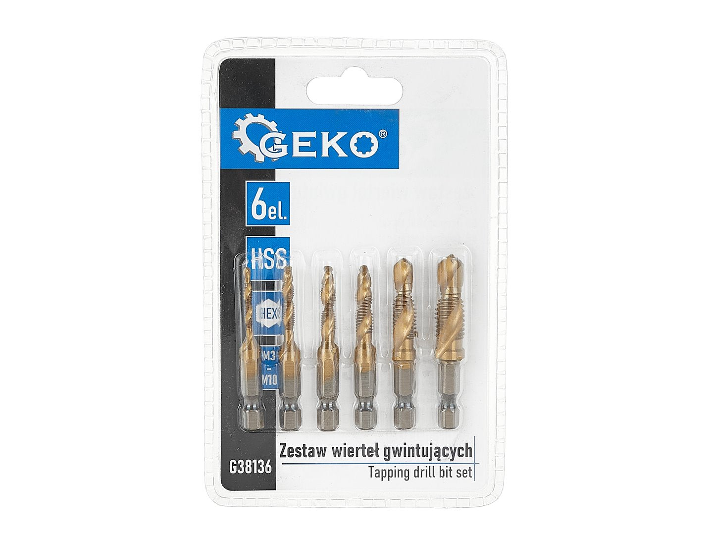 Σετ Τρυπάνια, HSS HEX M3-M10, 6Τμχ GEKO