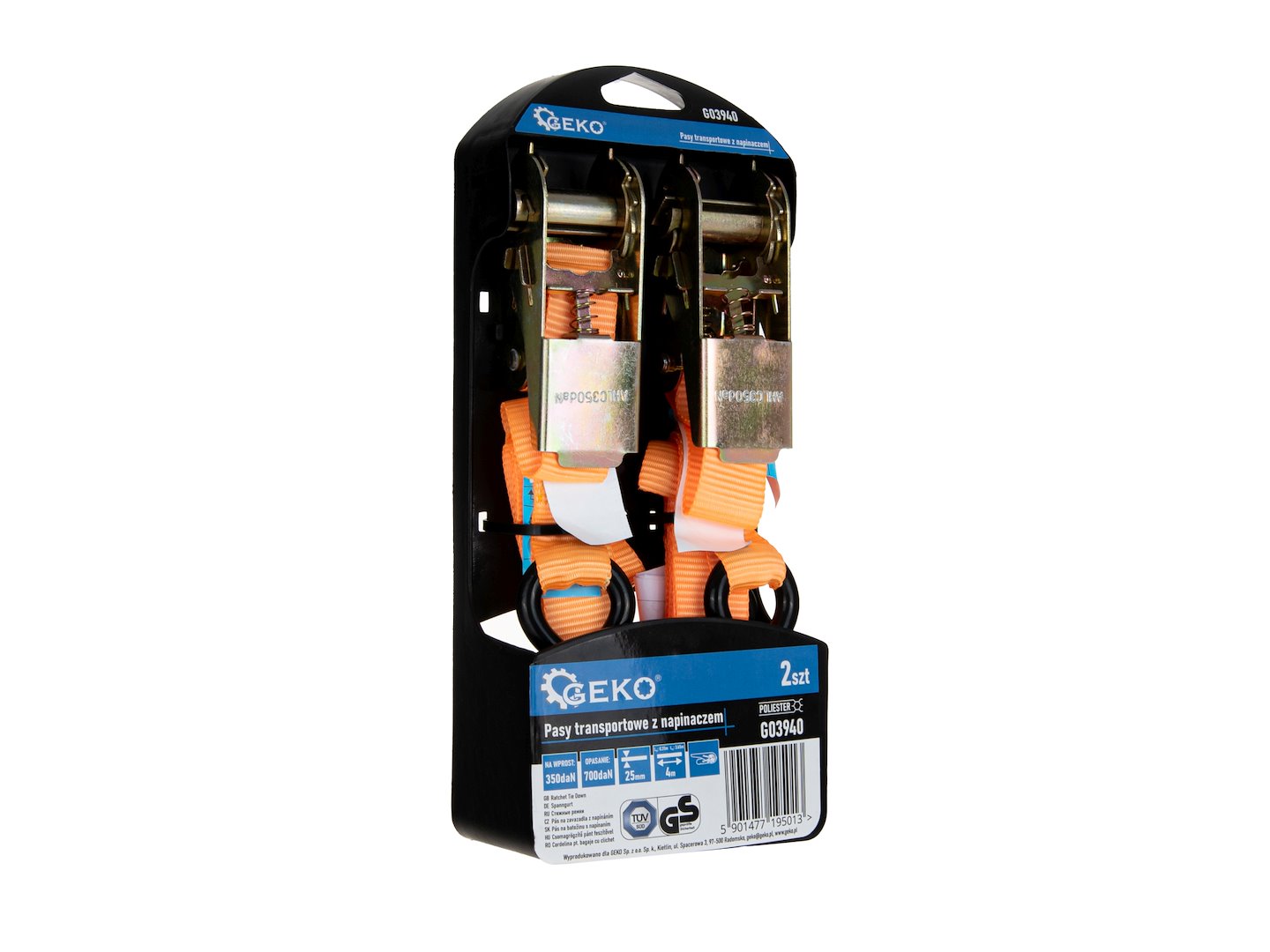 Ιμάντας Πρόσδεσης Με Καστάνια 25mmx4m 700kg 2Τμχ