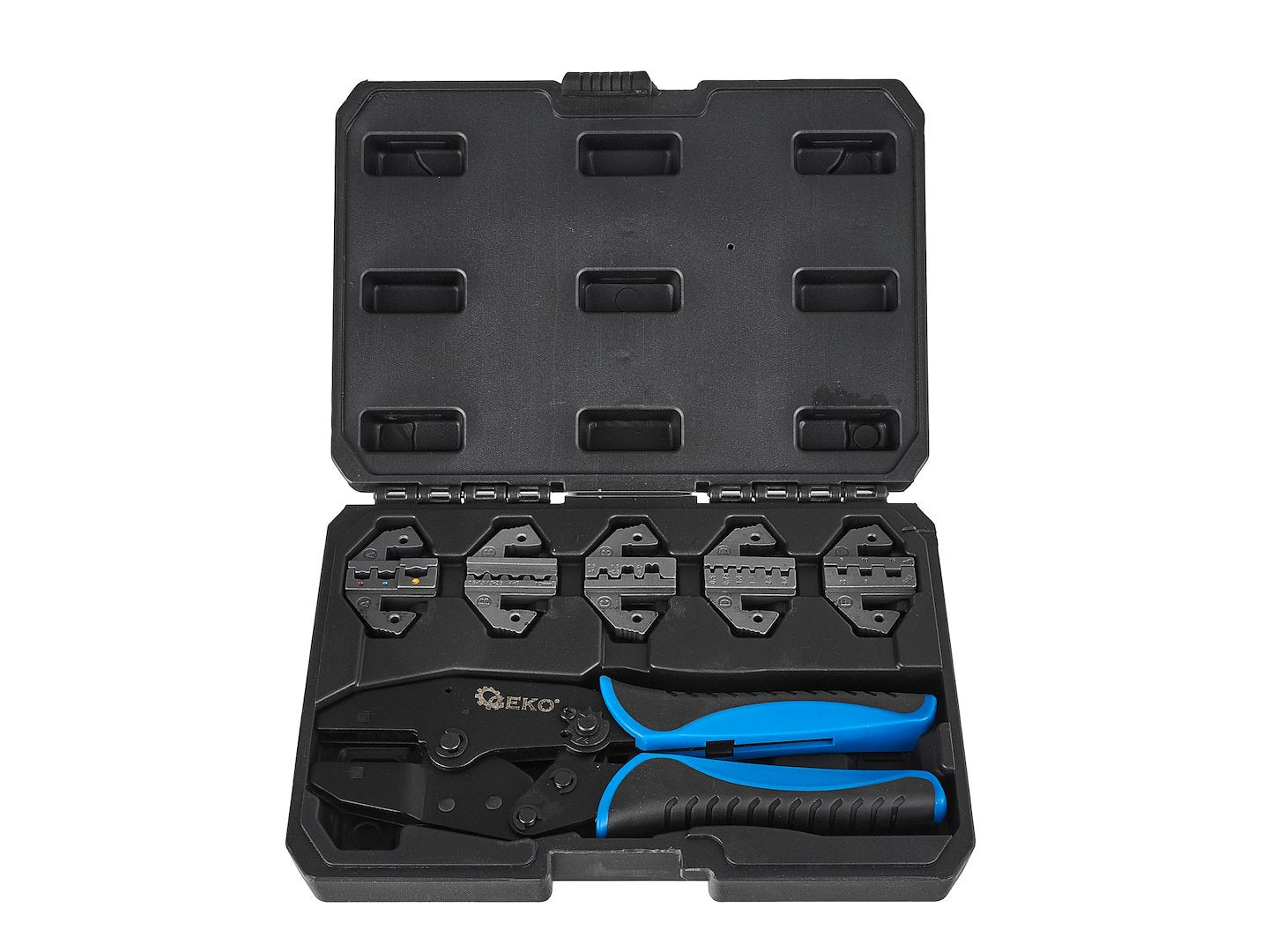 Πρέσα Ακροδεκτών-Πένσα Σετ Πρεσαρίσματος Ακροδεκτών Με 5 Εναλλάξιμες Κεφαλές GEKO