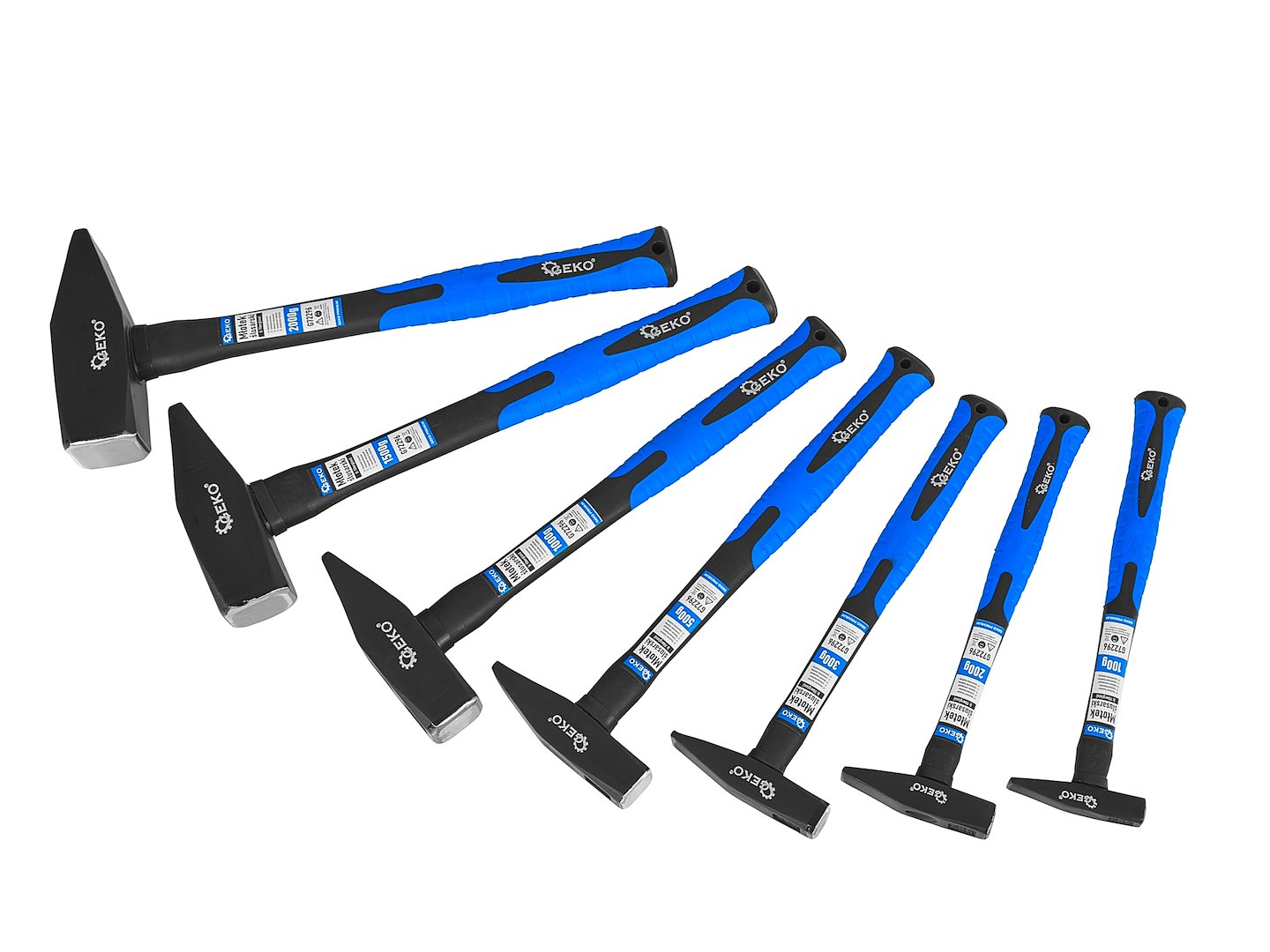 Σετ Σφυριά Με Λαβή Από Fiberglass 100g-2000g 7Τμχ GEKO