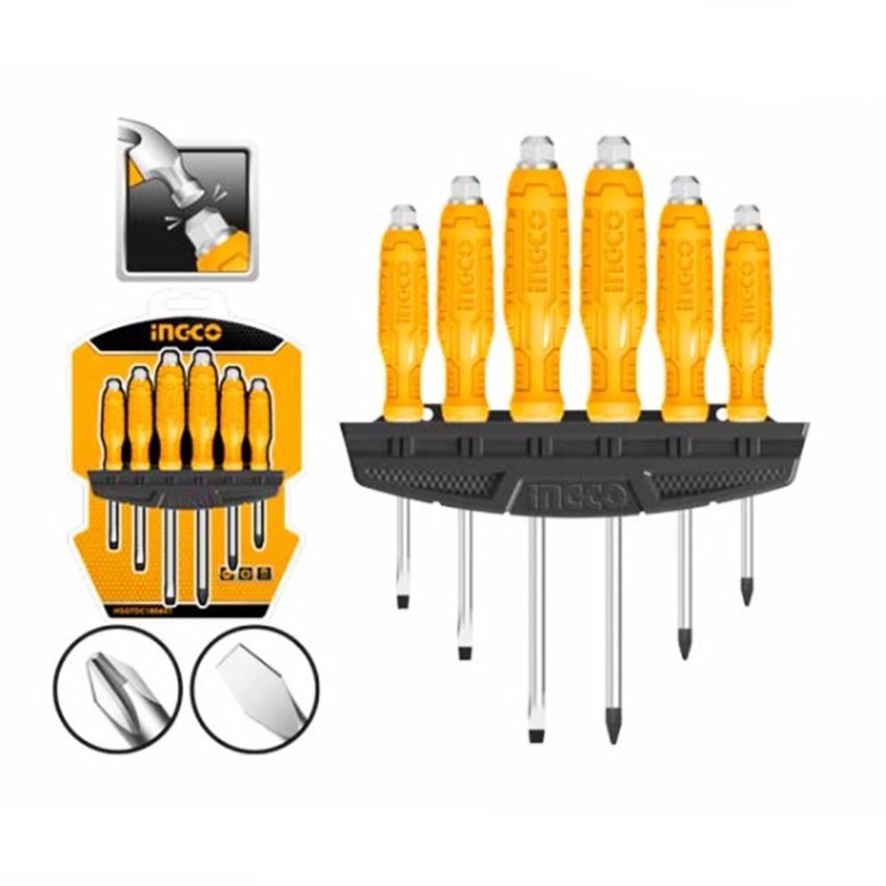 Κατσαβιδια Χτυπητα Σετ 6 Τεμαχια Ingco