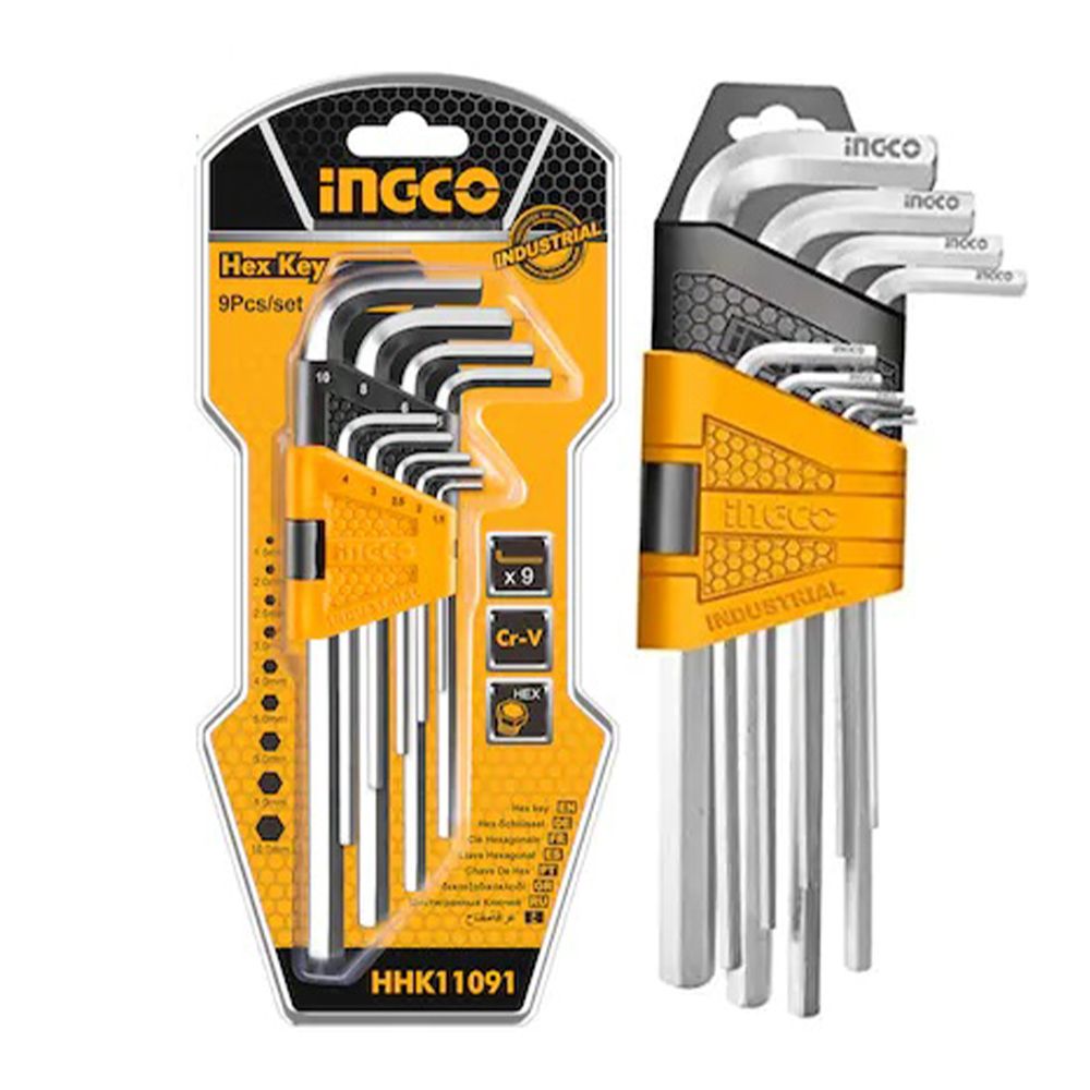 Κλειδια Αλλεν Μακρια Τυπου L Με Θηκη Σετ 9 Τεμαχια Ingco