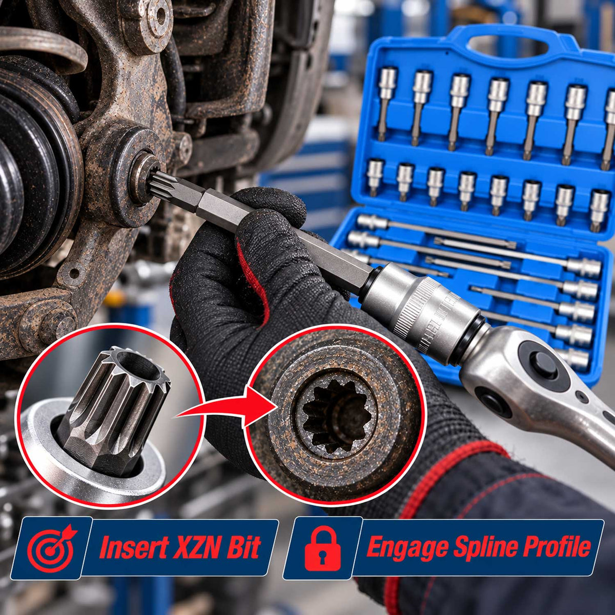 Συλλογή-Σετ Μύτες XZN M SPLINE 1/2" 26Τμχ GEBO TOOLS
