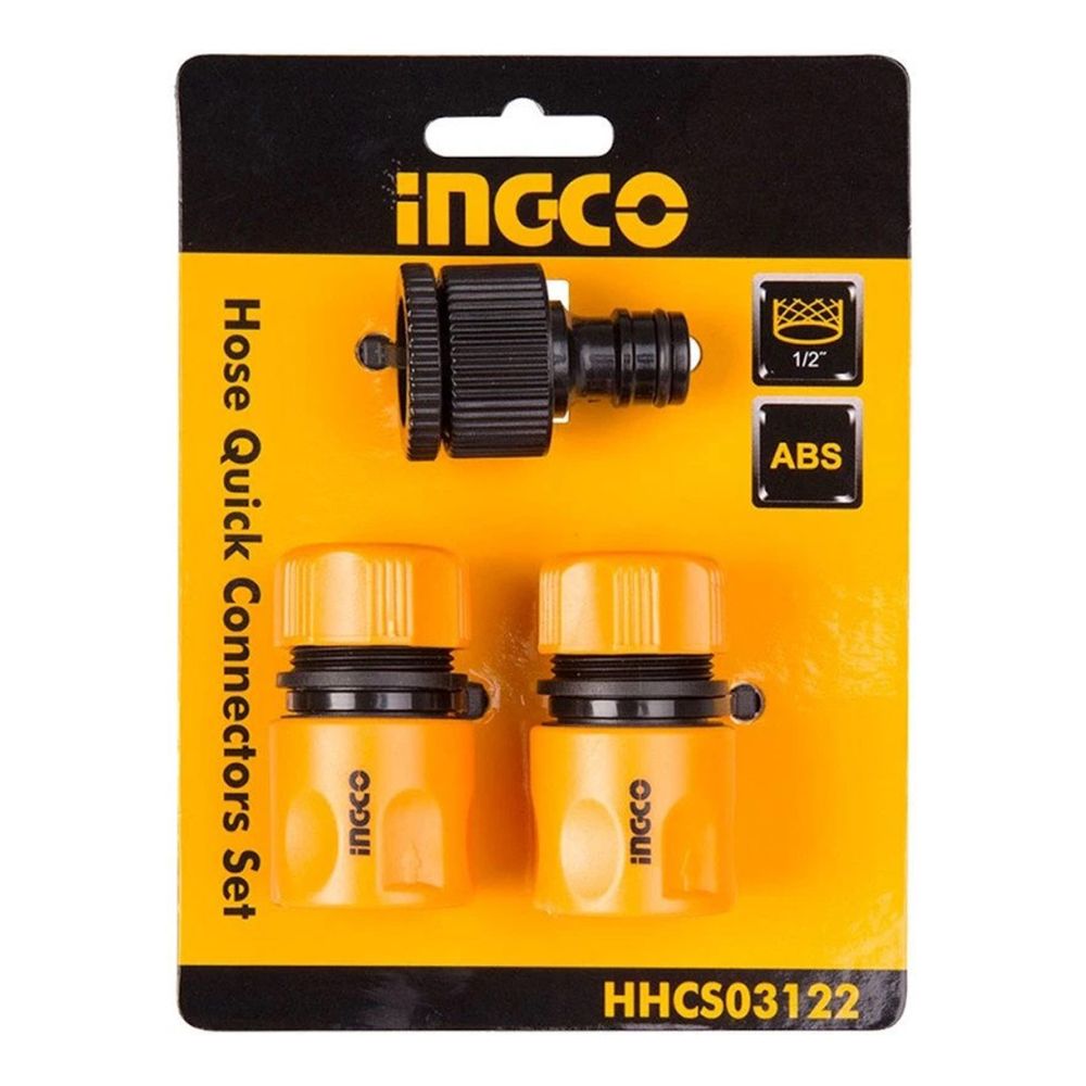 Σετ Γρήγοροι Σύνδεσμοι Για Σωλήνα 1/2", 3 Τεμάχια Ingco