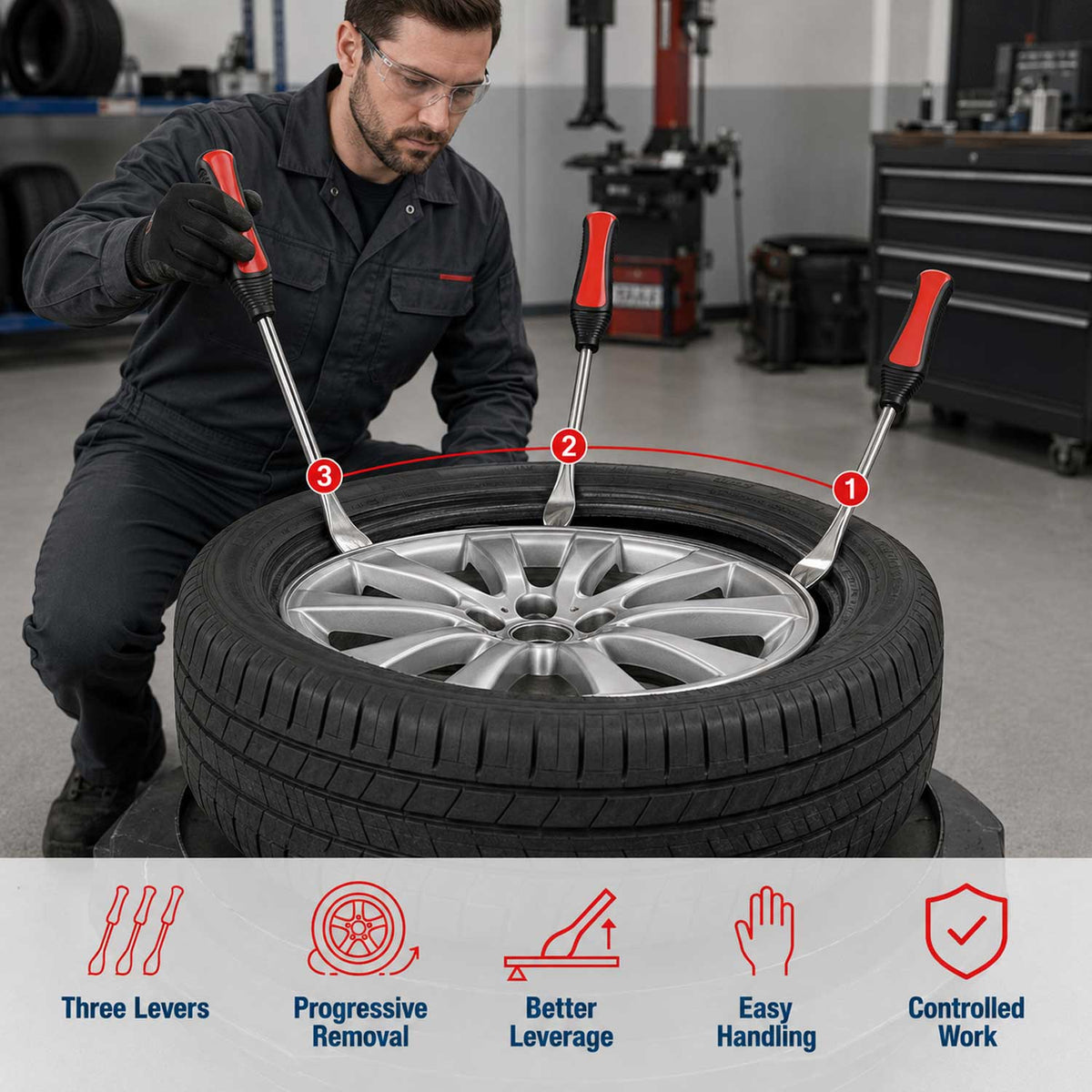 Σετ Λεβιέδες Ελαστικών Με Λαβή 22Τμχ GEBO TOOLS