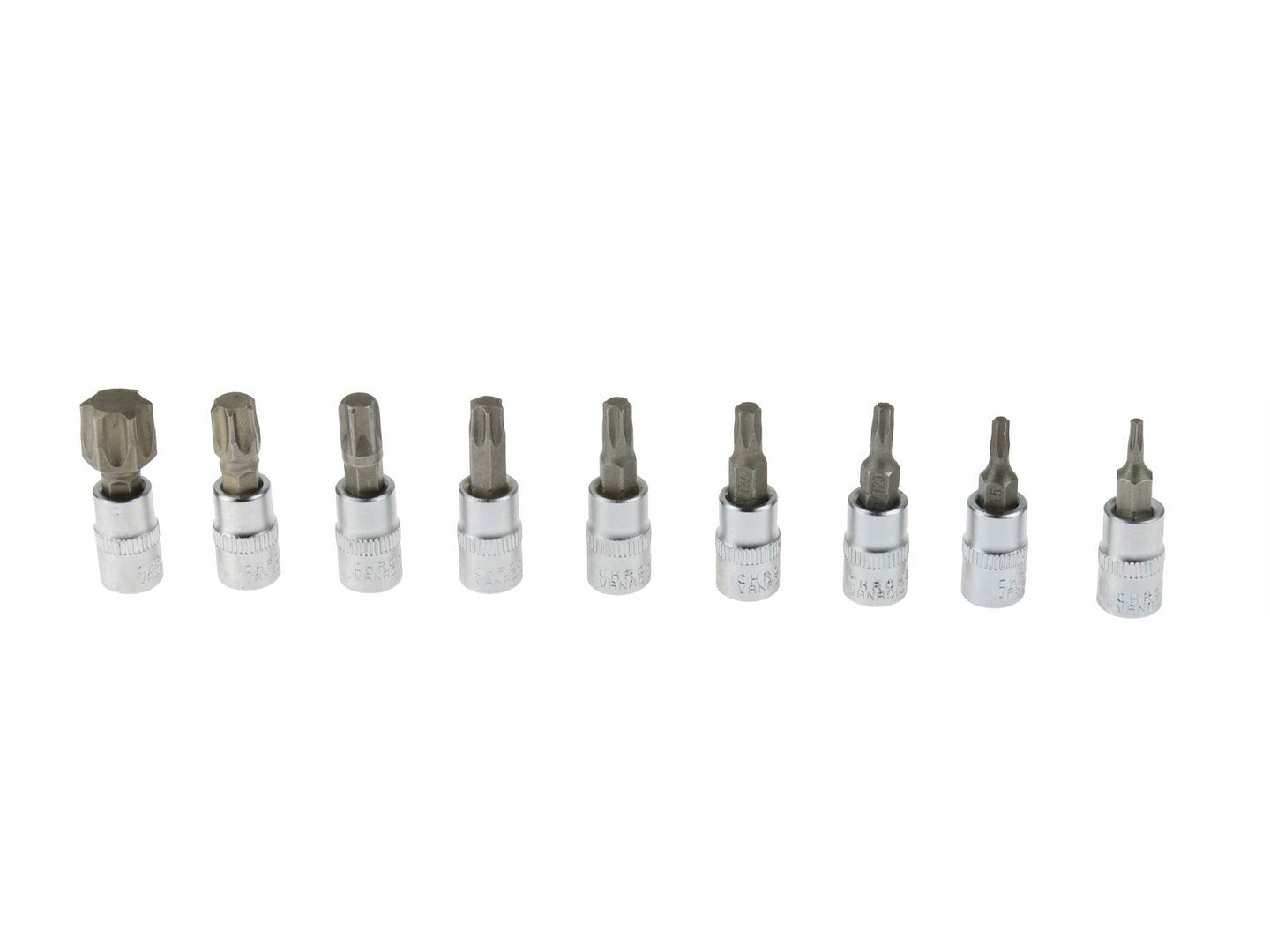 Σετ Καρυδάκια Με Μύτη Torx T10-T60 1/4" CrV 9Τμχ GEKO