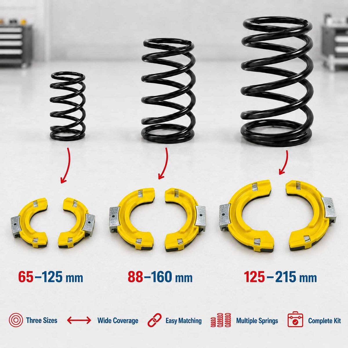 Συμπιεστής Ελατηρίων Αμορτισέρ 1000kg 80-265mm GEBO TOOLS