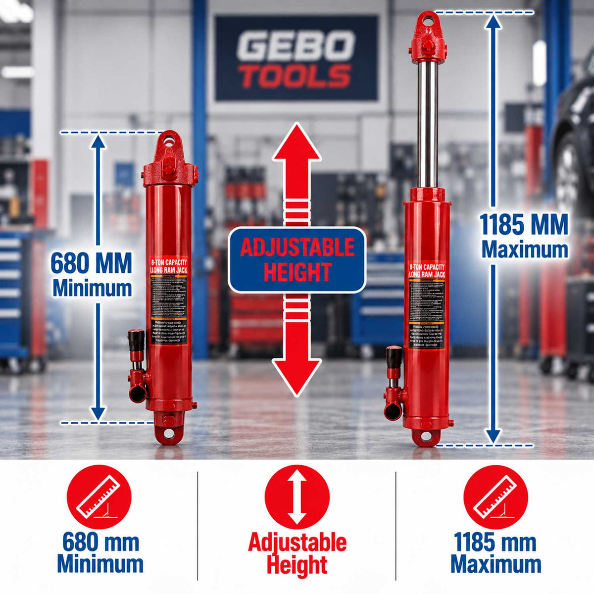 Ανταλλακτική Μπουκάλα για Γερανάκι 8T GEBO TOOLS
