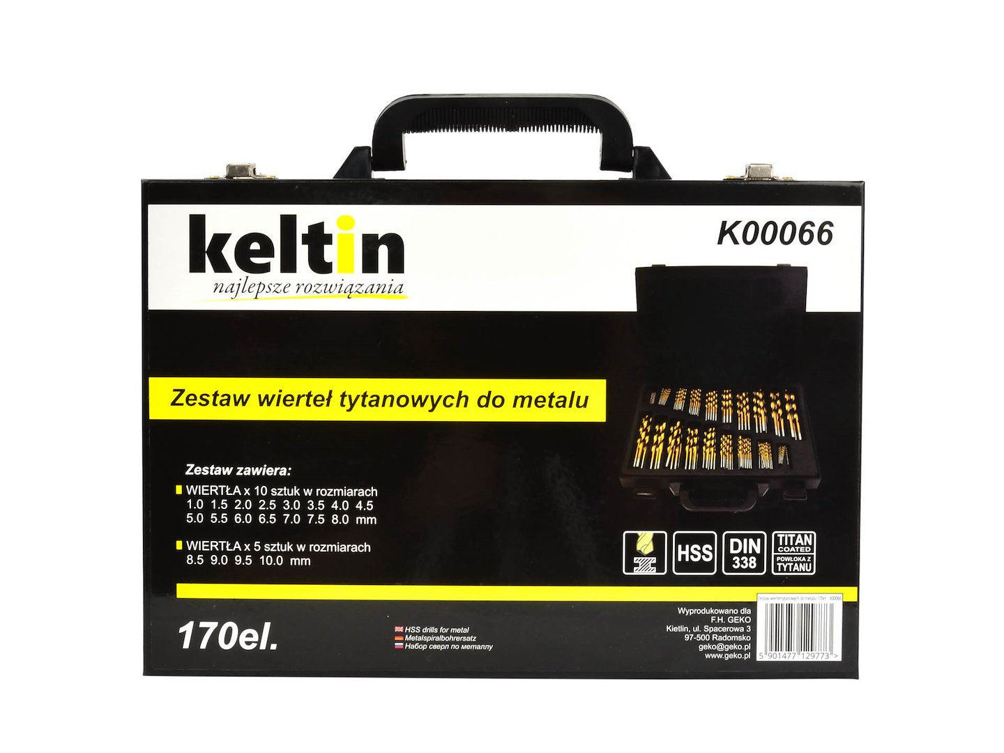 Σετ Τρυπάνια HSS Τιτανίου Για Μέταλλο 1-10mm 170Τμχ KELTIN