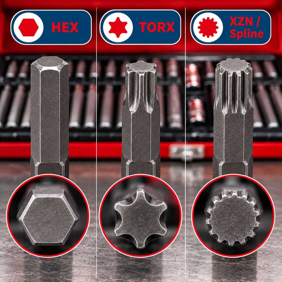Σετ Μύτες Άλλεν Torx XZN HEX SPLINE Σε Μεταλλική Κασετίνα 40Τμχ GEBO TOOLS