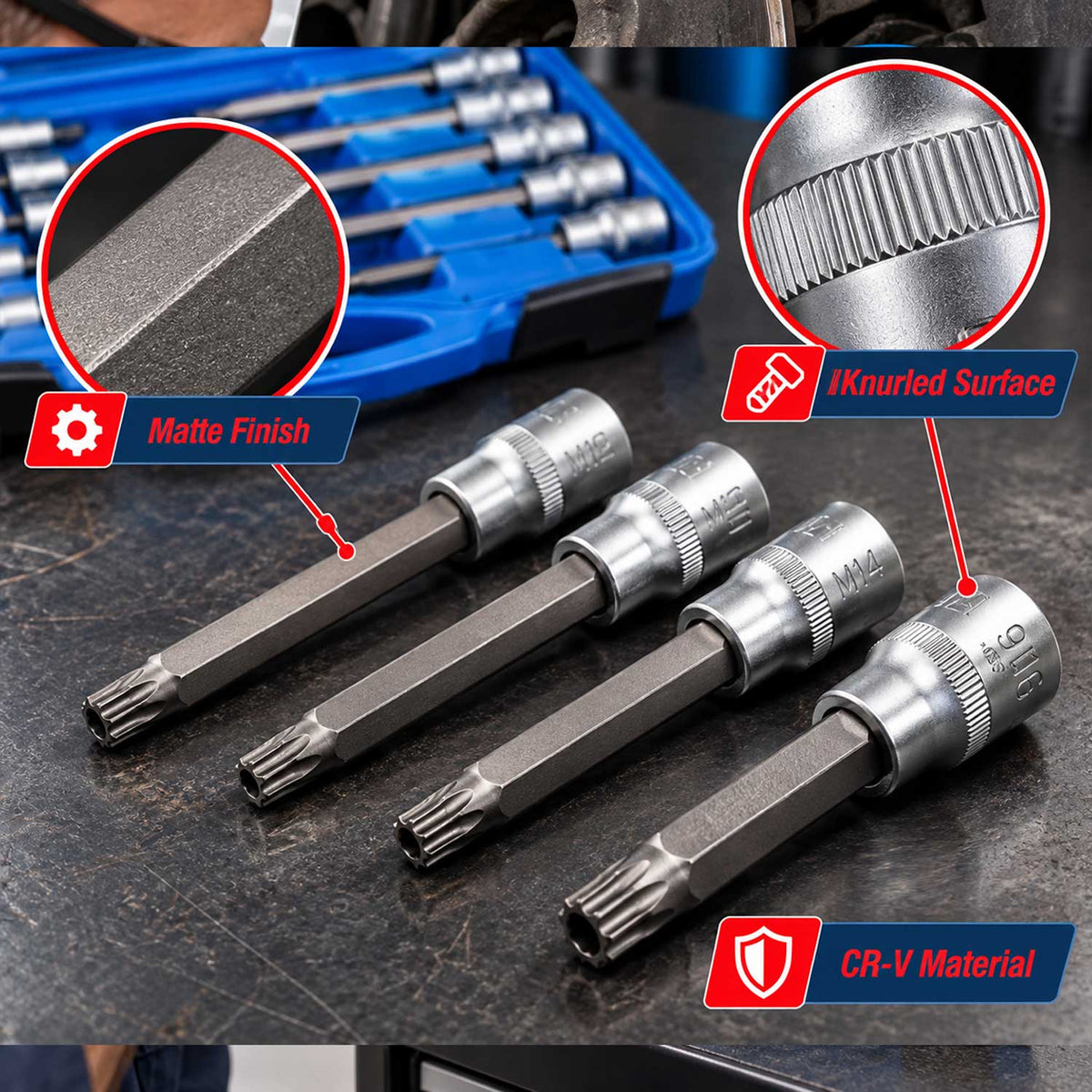 Συλλογή-Σετ Μύτες XZN M SPLINE 1/2" 26Τμχ GEBO TOOLS