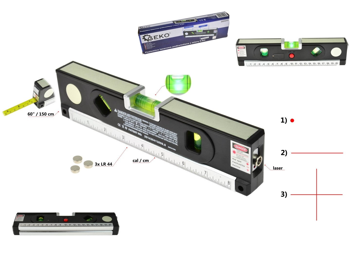 Geko G03311 Αλφάδι 150Εκ.