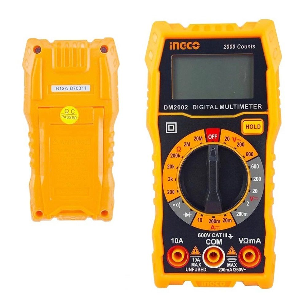 Ingco Dm2002 Ψηφιακό Πολύμετρο Με Μέτρηση Ac / Dc / Αντίστασης