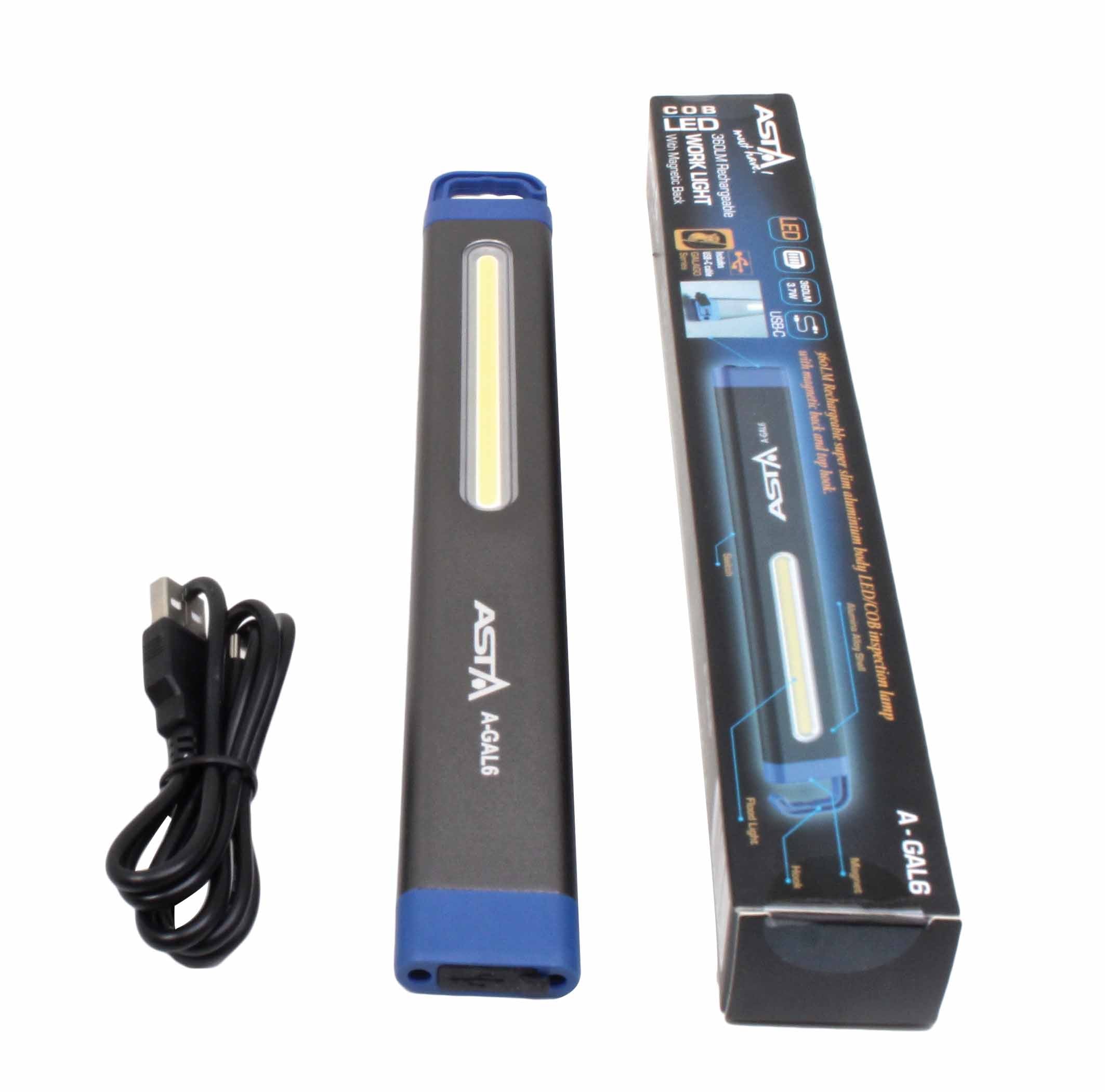 Λαμπα Led Cob Slim Με Μπαταρια 360 Lumen Asta