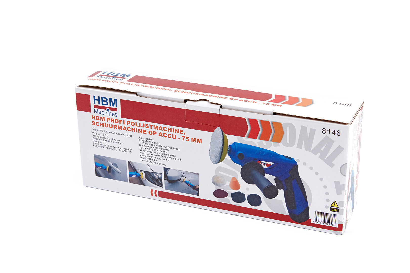 Αλοιφαδόρος Με Μπαταρία 75Mm 10.8W 1.5Ah Με Αξεσουάρ Hbm Machines Ολλανδία