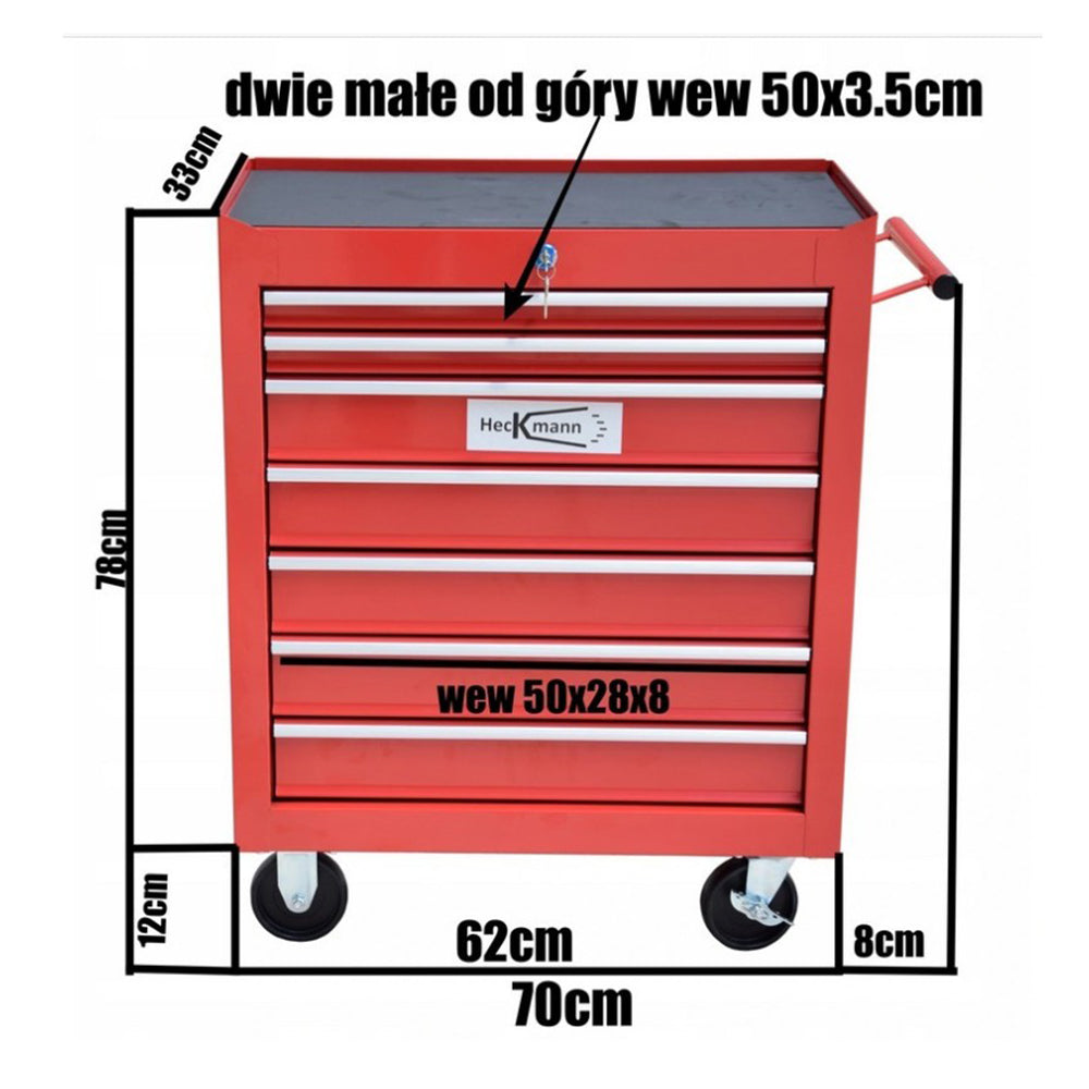 Τροχηλατοσ Μεταλλικοσ Εργαλειοφοροσ Me 7 Συρταρια 78X62X33Cm