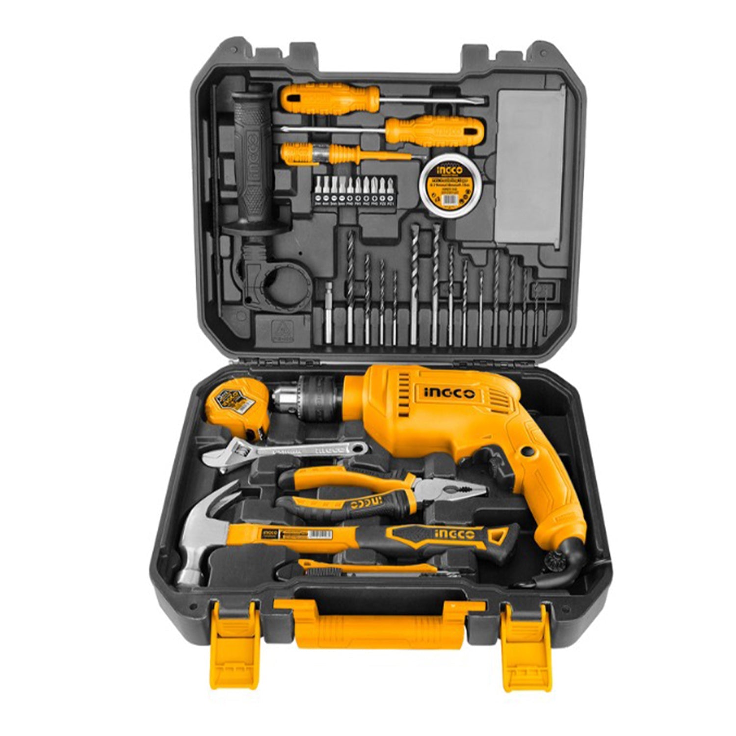 Ingco Κρουστικό Δράπανο 680W Με Θήκη Και Με 115Τμχ