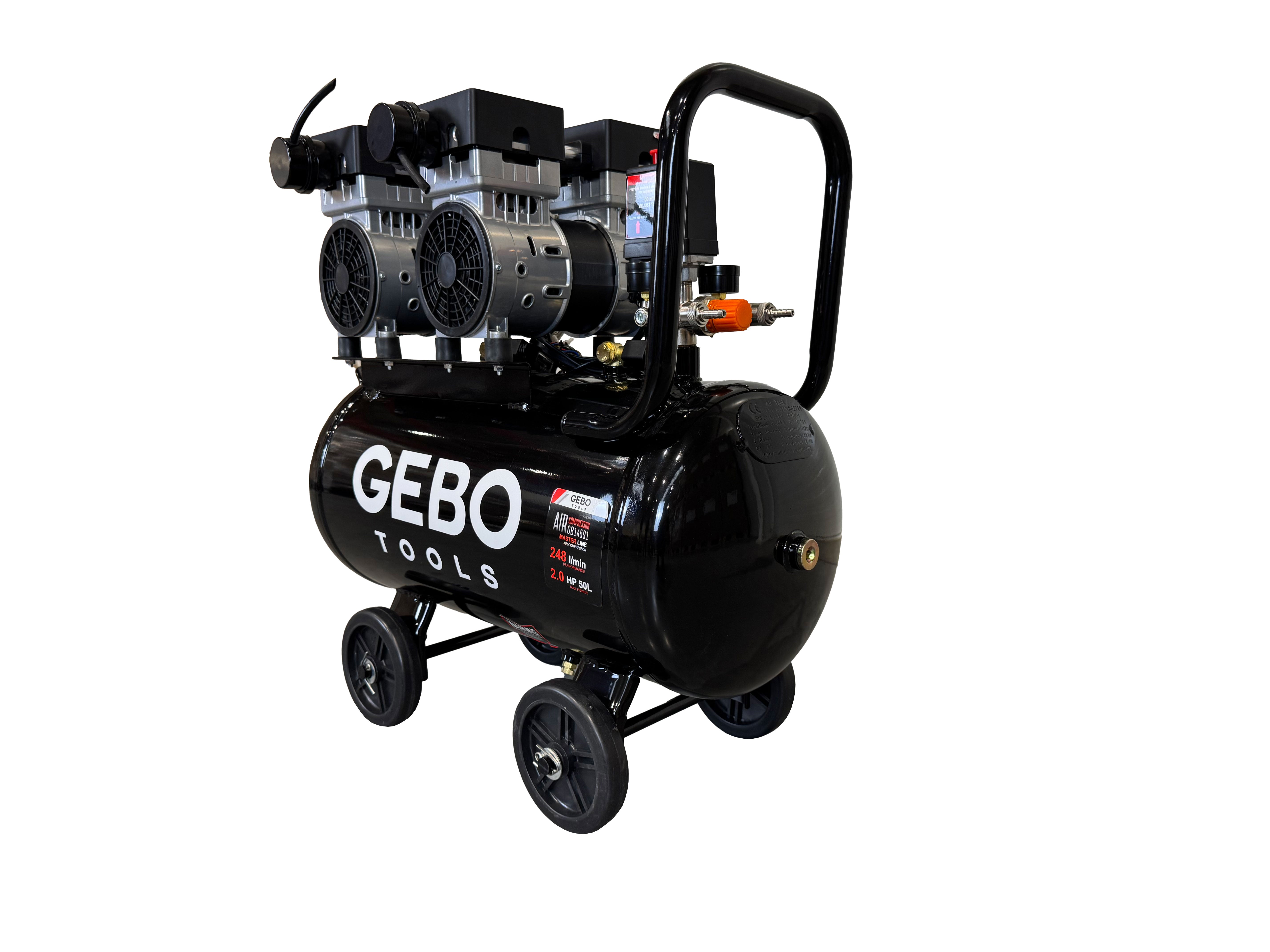 Αθόρυβος Συμπιεστής Χωρίς Λάδι 50L GEBO TOOLS