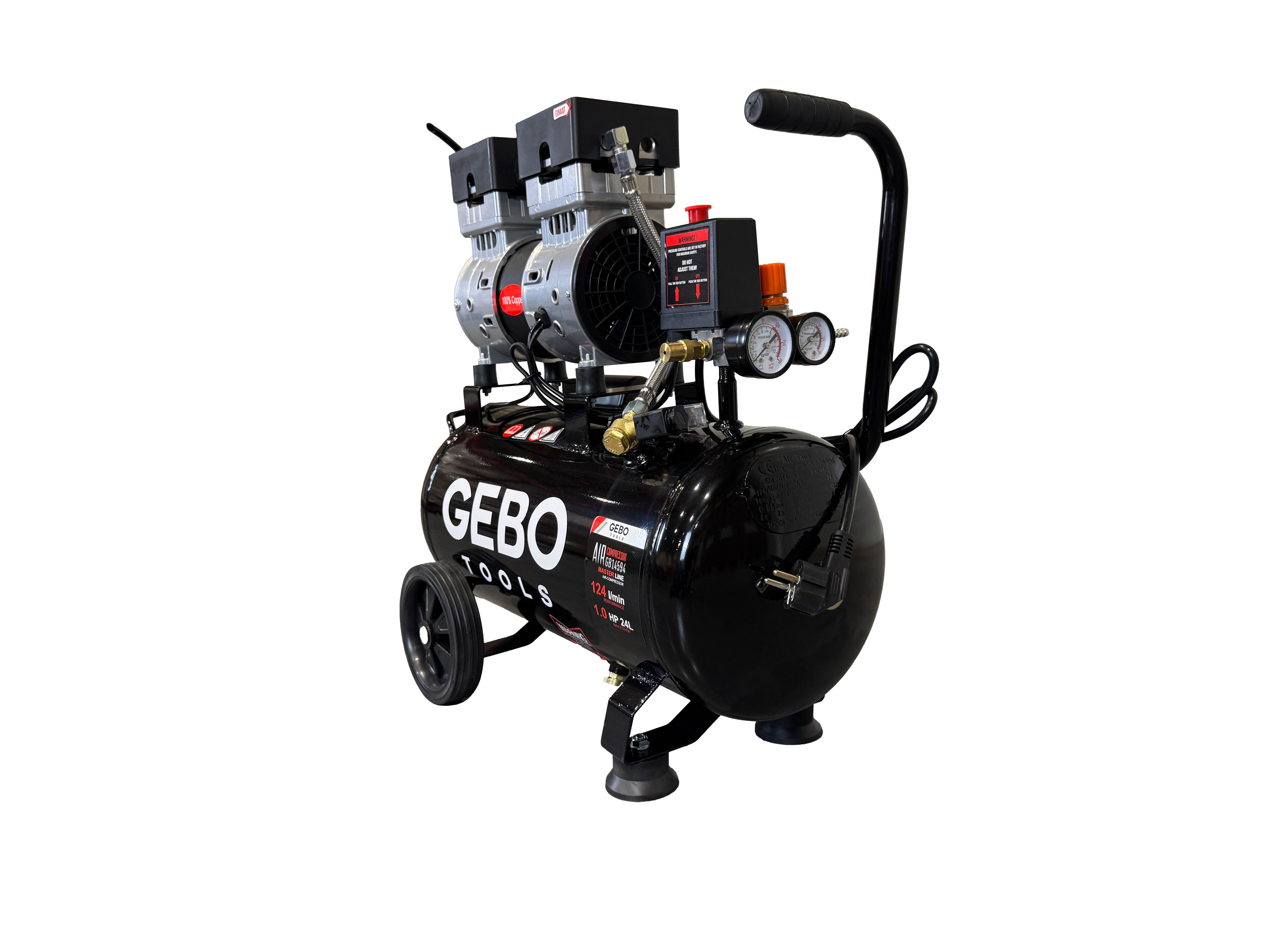 Αθόρυβος Συμπιεστής Χωρίς Λάδι 24L GEBO TOOLS