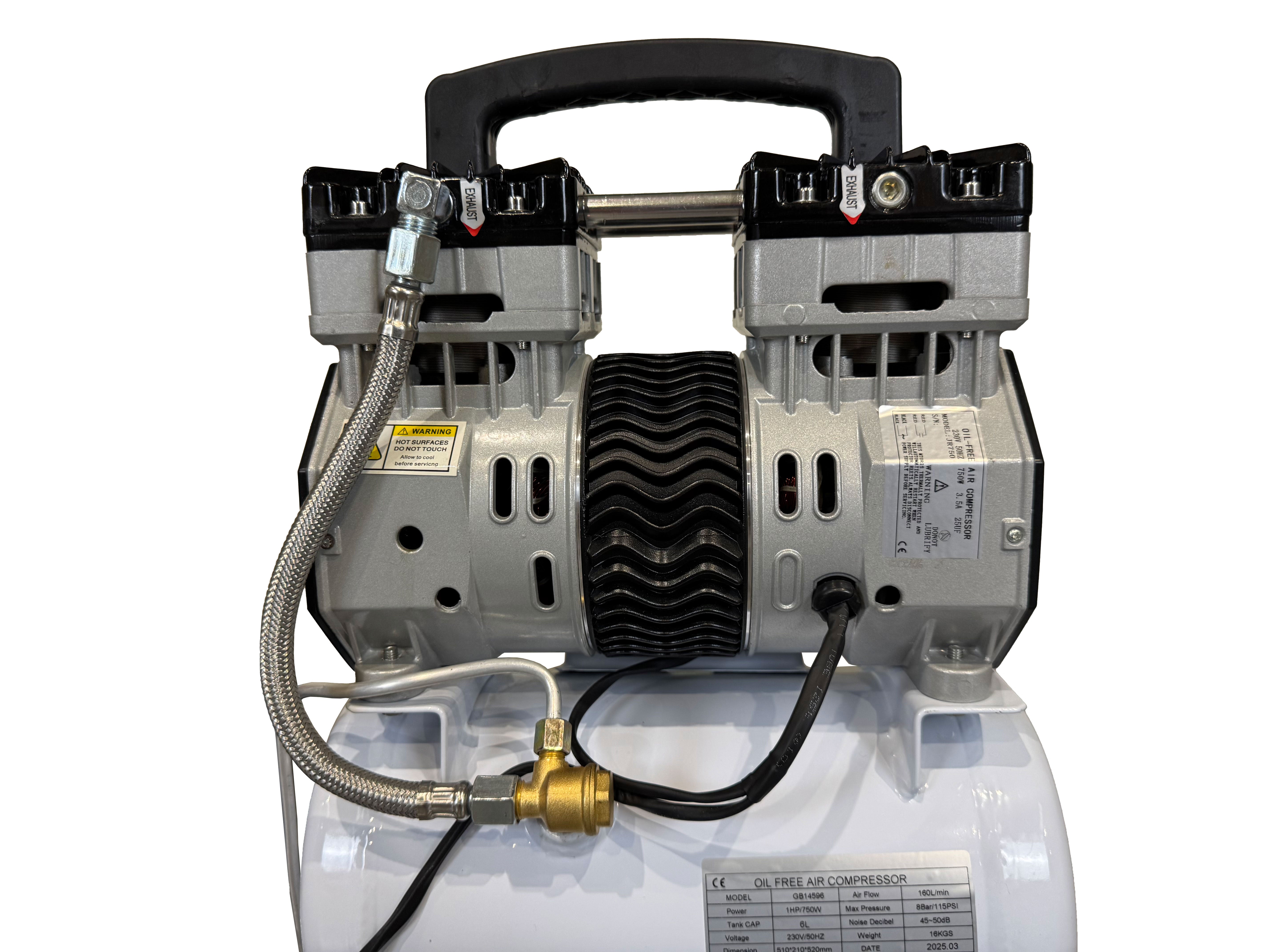 Αθόρυβος Συμπιεστής Χωρίς Λάδι 6L GEBO TOOLS