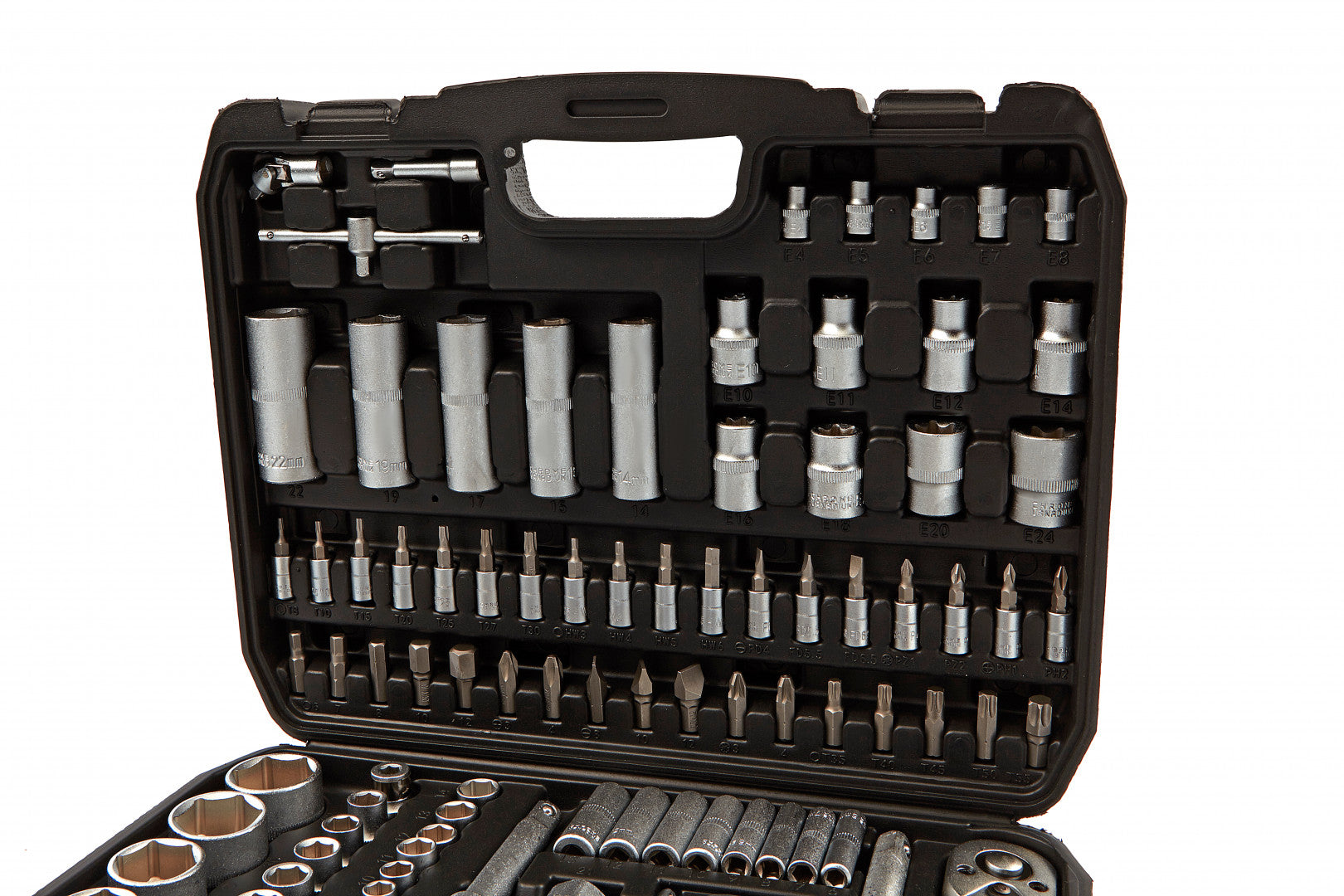 Hbm Εργαλειοθηκη Με Κλειδια Και Καρυδακια 1/2" 1/4" Σετ 108Τμχ