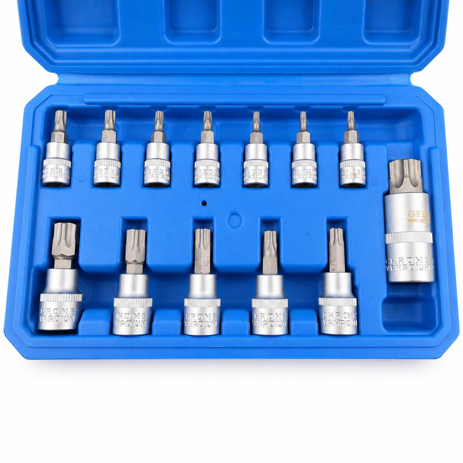 Σετ Καρυδάκια Με Μύτες Torx 5 Πλευρών TS8-TS60 12 Τμχ GEBO TOOLS