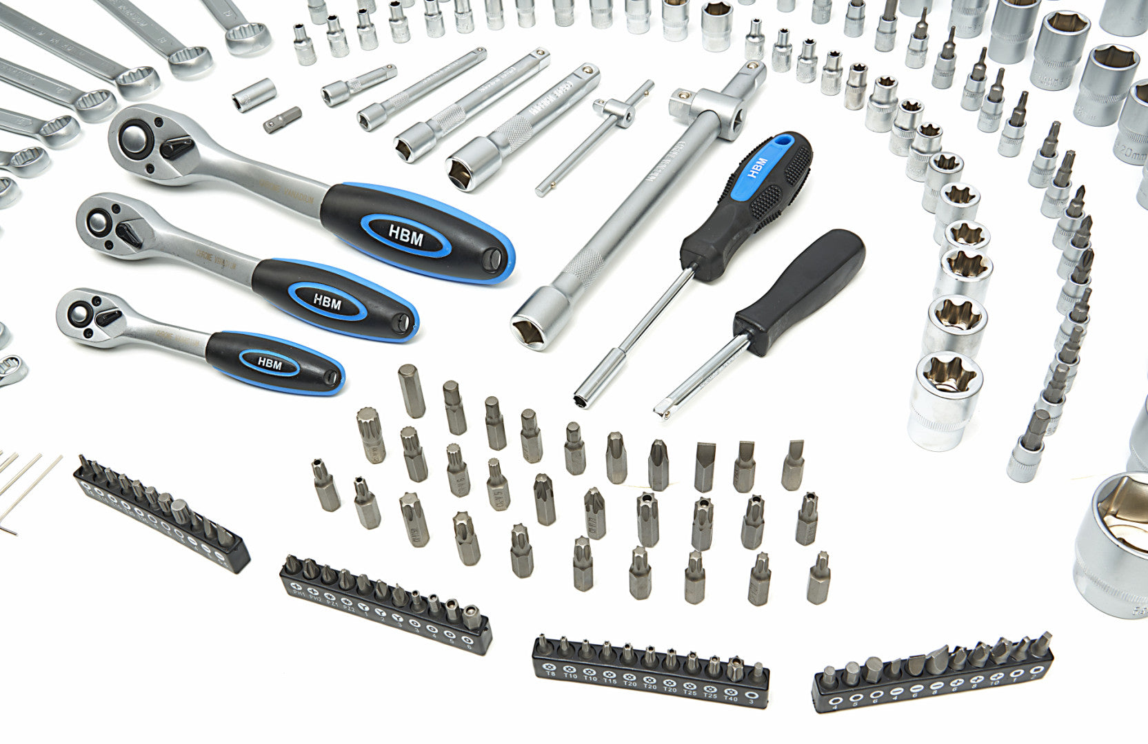 Hbm Εργαλειοθηκη Καστανιεσ Και Καρυδακια 1/2" 3/8" 1/4" Σετ 216Τμχ