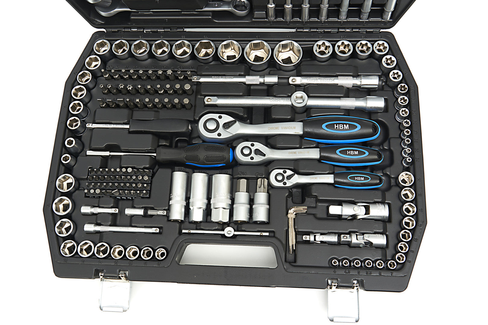 Hbm Εργαλειοθηκη Καστανιεσ Και Καρυδακια 1/2" 3/8" 1/4" Σετ 216Τμχ