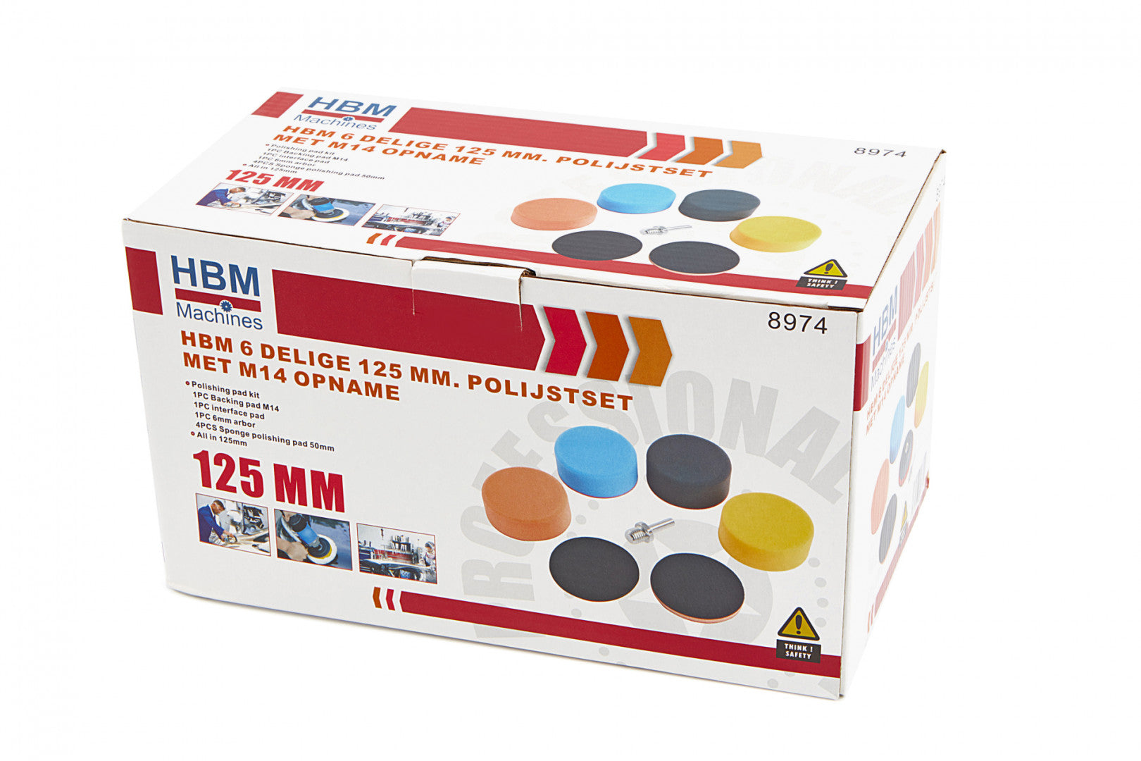 Σετ 6 Ανταλλακτικα Σφουγγαρια Hbm Για Μηχανη Γυαλισματοσ 125Mm M14 Hbm Machines Ολλανδια