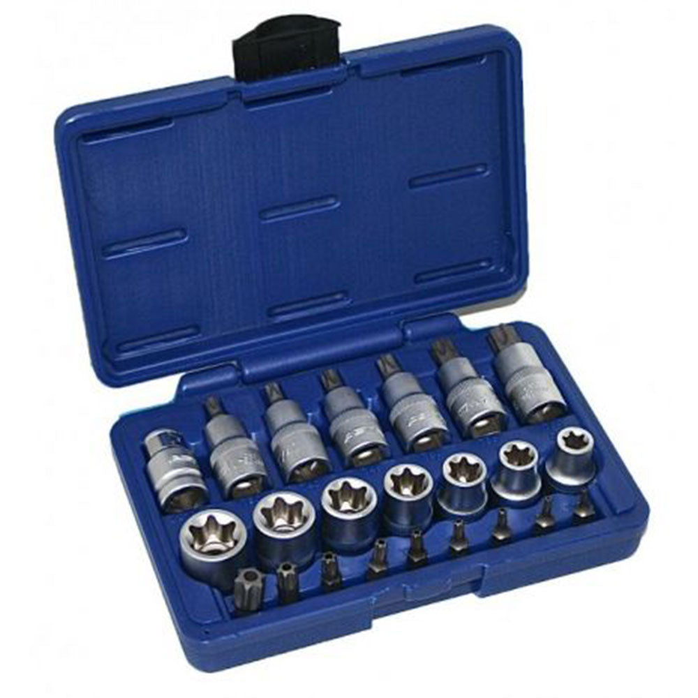 Κασετίνα Με Καρυδάκια Και Μύτες Προφίλ E Torx 1/2 23 Τεμάχια