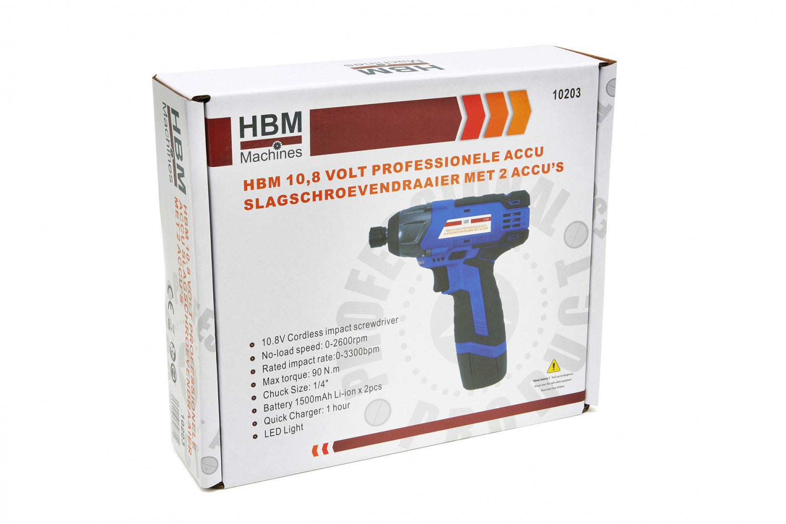 Μηχάνημα Βιδώματος 1/4 Hex, 90Nm, Με 2 Μπαταρίες 10.8V 1500Mah Hbm