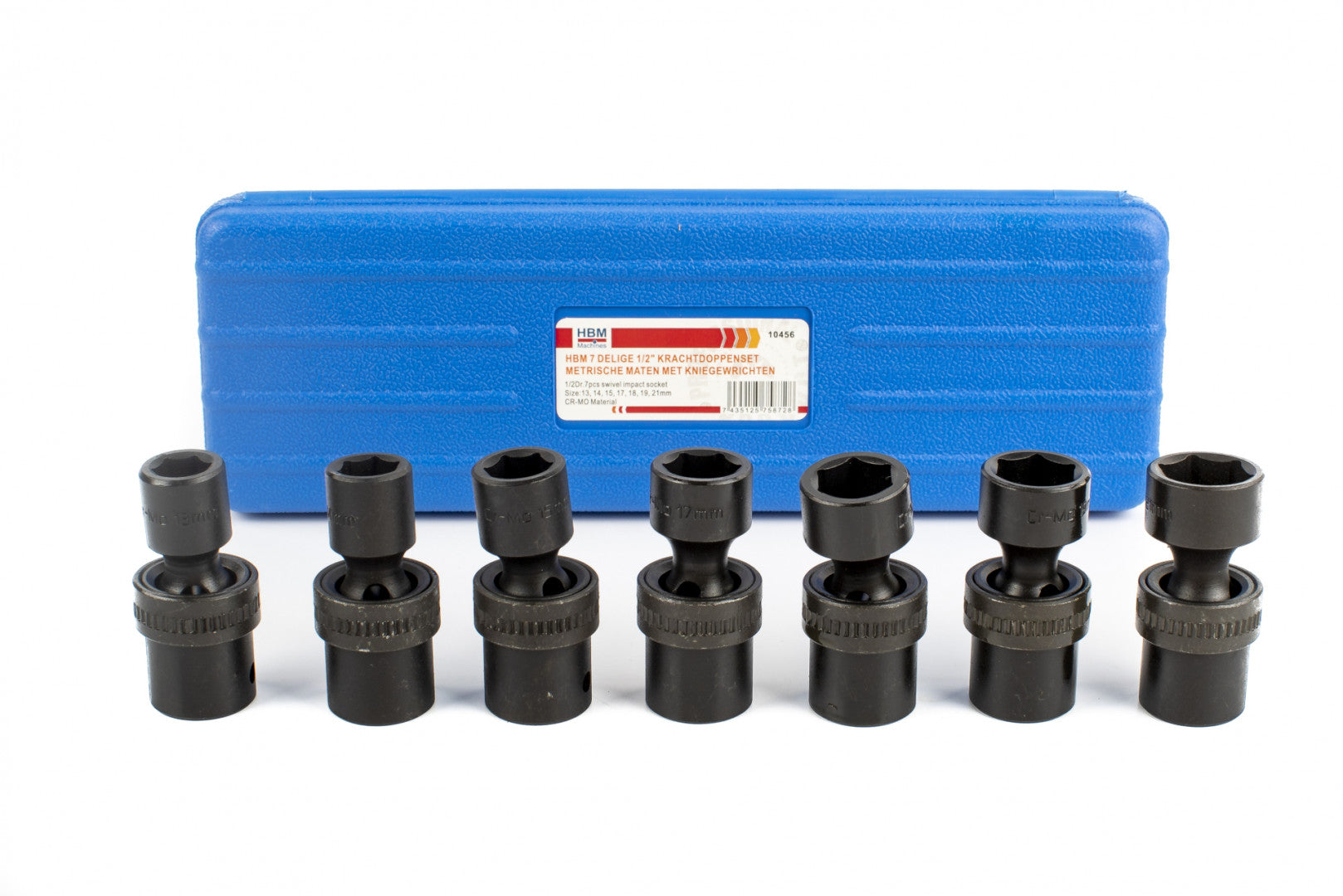 Σετ Καρυδάκια Με Αρθρώσεις 1/2", 13-21Mm, 7 Τεμάχια Hbm
