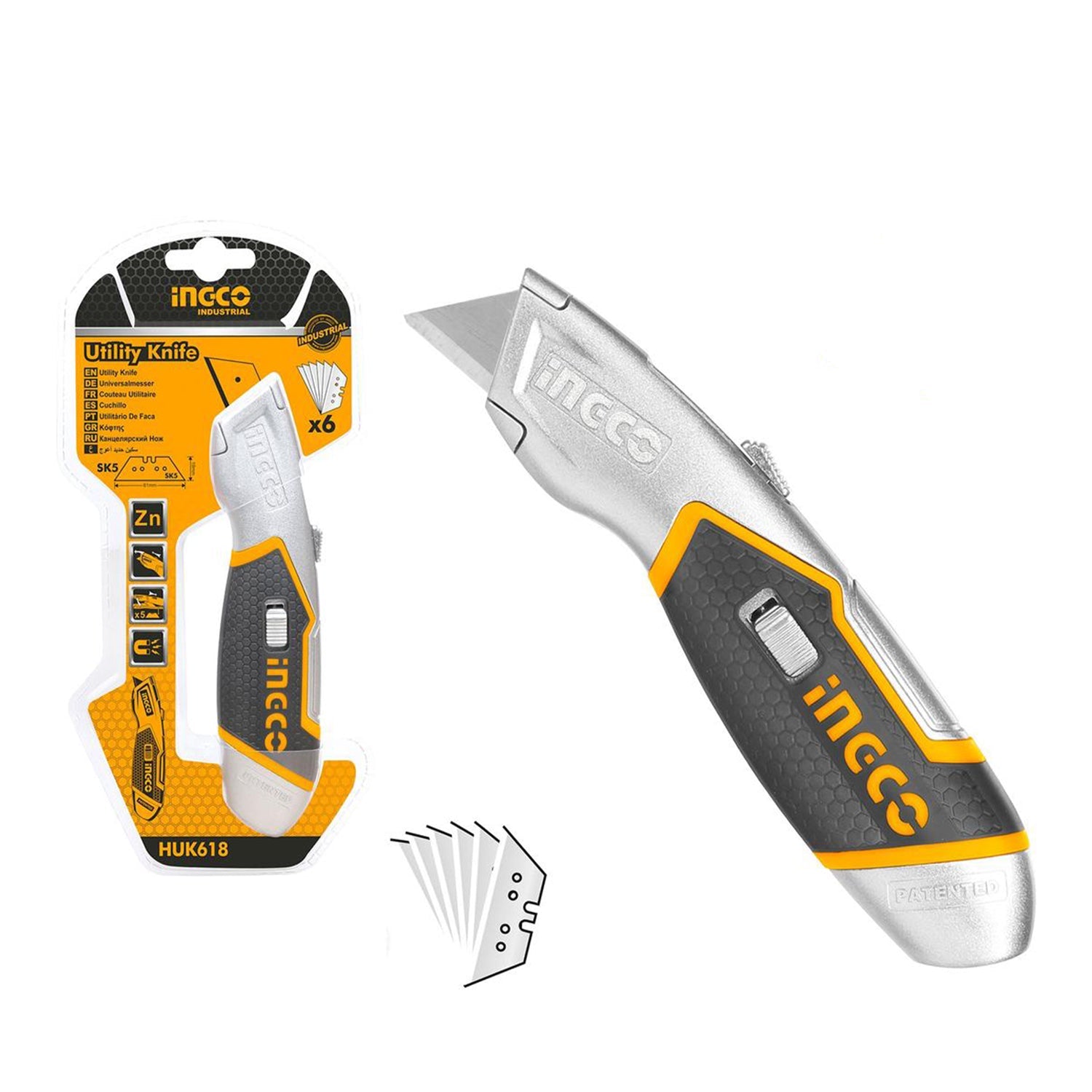 Μεταλλικο Σουγιαδακι Foldable Με Λαβη Απο Καουτσουκ Και 5 Ανταλλακτικεσ Λεπιδεσ Ingco