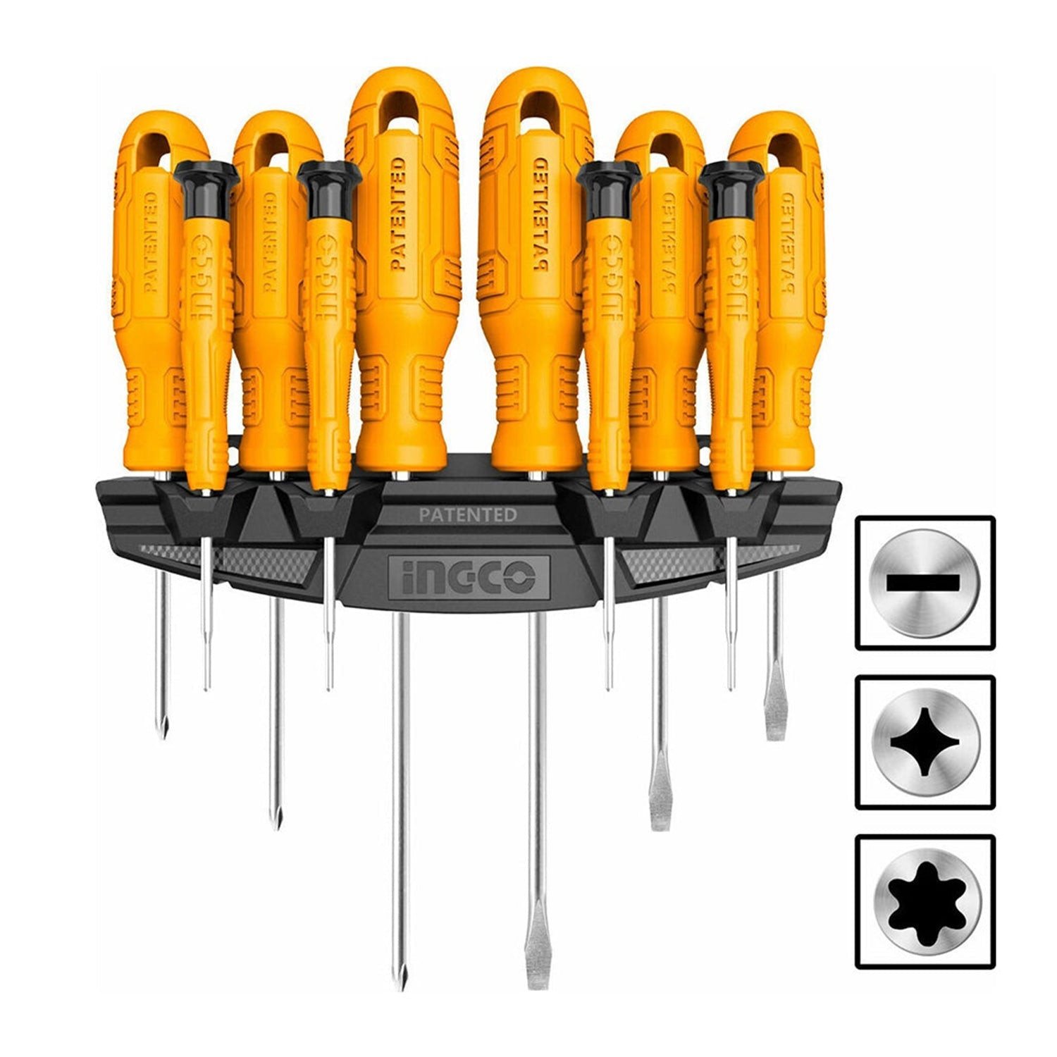 Ingco Σετ Κατσαβίδια Με 10 Εναλλασσόμενες Μύτες