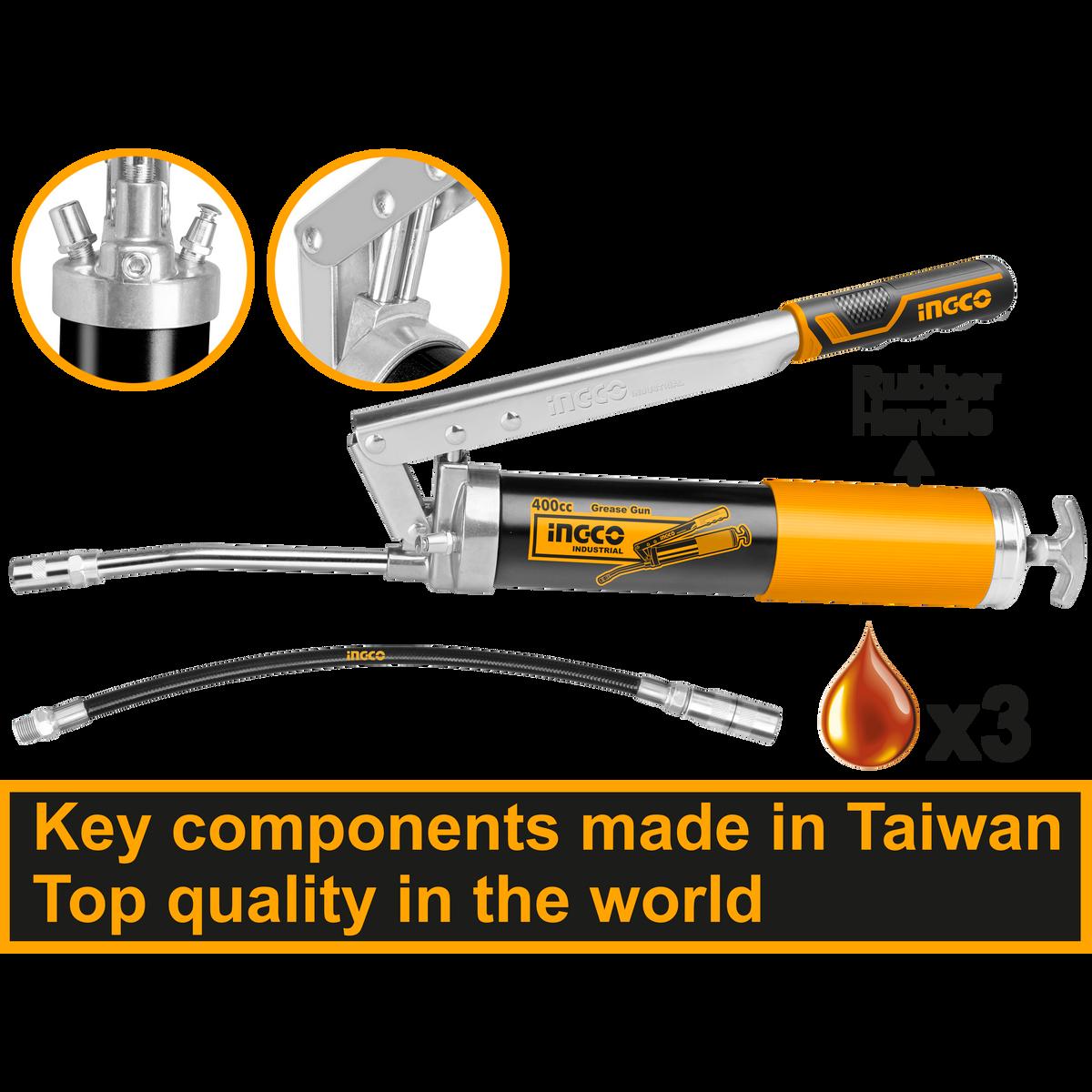Γρασαδόρος Χειρός Με 2 Εύκαμπτα Λάστιχα 400ml INGCO