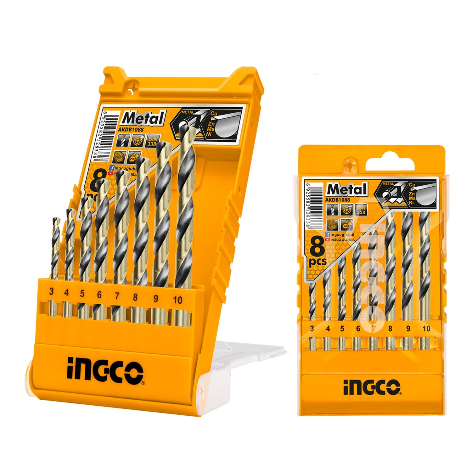 Σετ 8 Τρυπάνια Μετάλλου Hss 3-10Mm Ingco