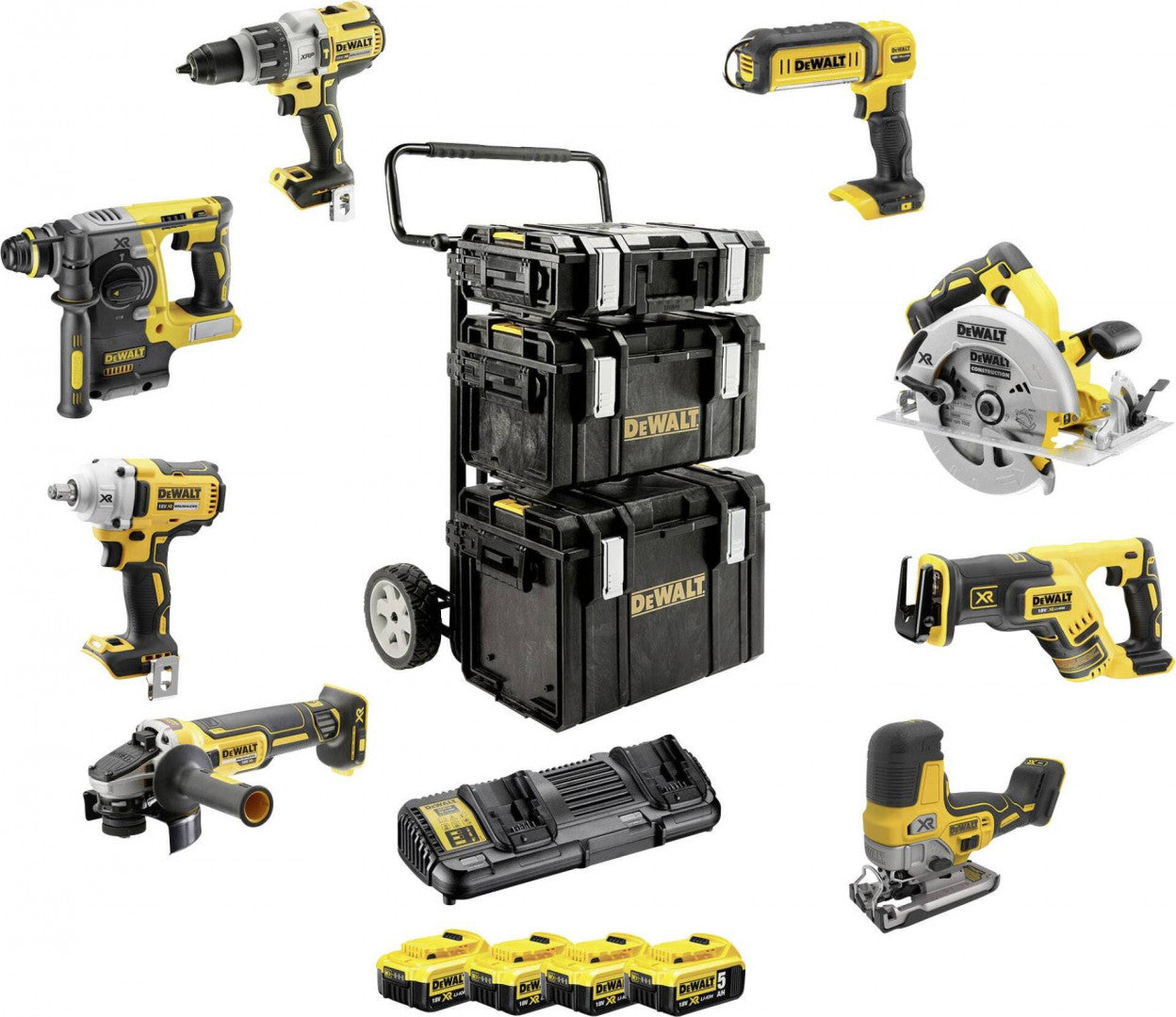 Πακέτο 8 Εργαλείων Dewalt Με Μπαταρία Li-Ion 18V 5Ah