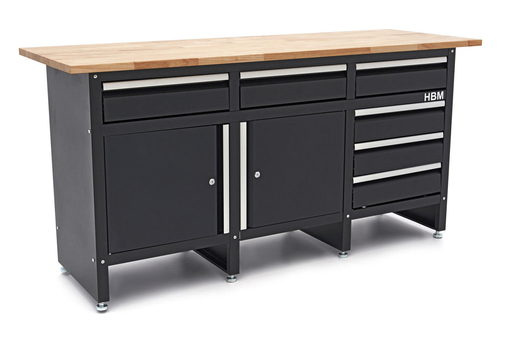 Επαγγελματικο Ντουλαπι Εργαλειων Με Παγκο Εργασιασ, Ξυλινη Επιφανεια 171Cm, Διπορτο  Με 6 Συρταρια. Hbm Machines Ολλανδια