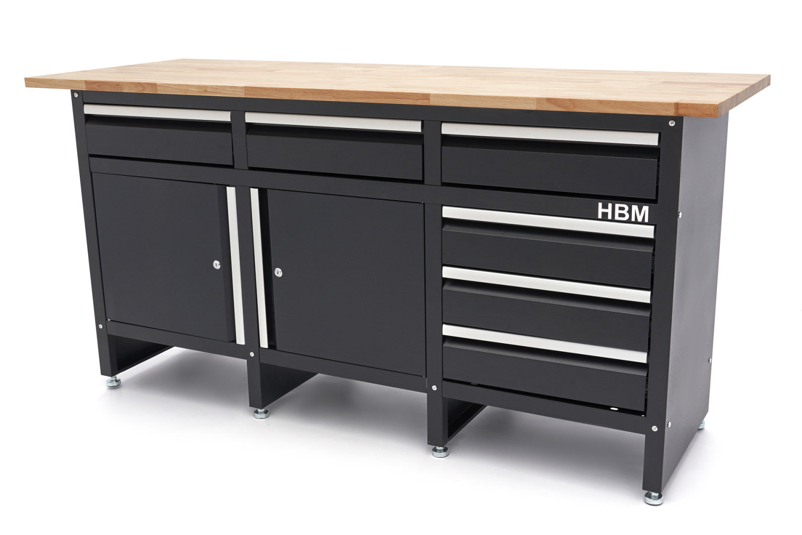 Επαγγελματικο Ντουλαπι Εργαλειων Με Παγκο Εργασιασ, Ξυλινη Επιφανεια 171Cm, Διπορτο Με 6 Συρταρια. Hbm Machines Ολλανδια