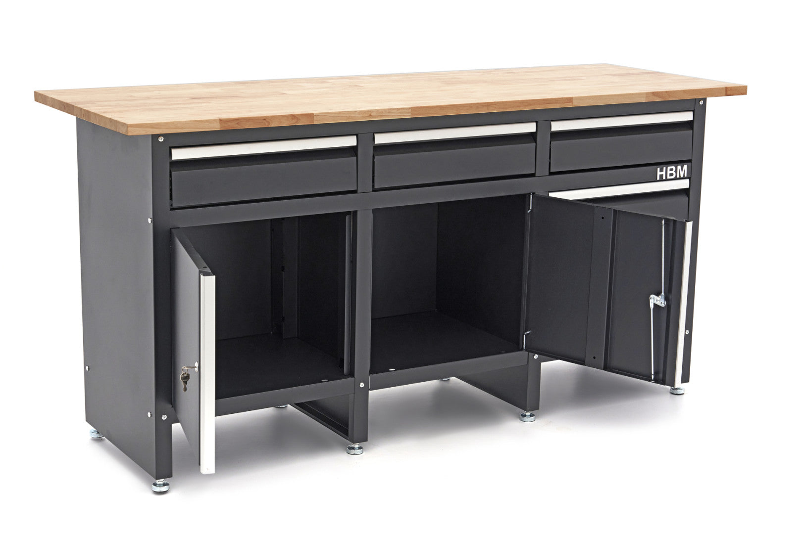 Επαγγελματικο Ντουλαπι Εργαλειων Με Παγκο Εργασιασ, Ξυλινη Επιφανεια 171Cm, Διπορτο Με 6 Συρταρια. Hbm Machines Ολλανδια