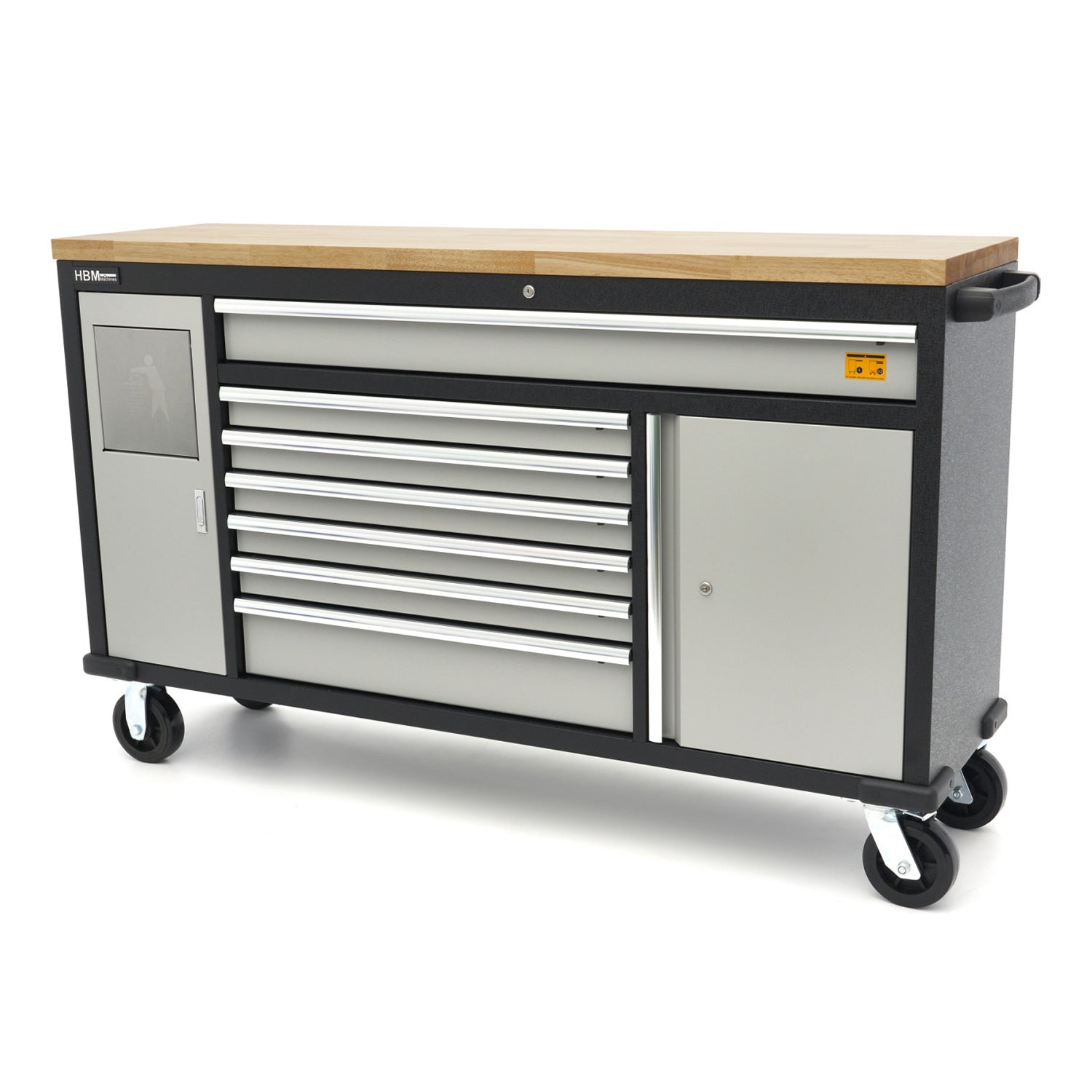 Παγκοσ Εργασιασ Επαγγελματικοσ Με 18 Συρταρια 168 Cm, Ξυλινοσ Παγκοσ, Πριζα 220V/Usb Hbm