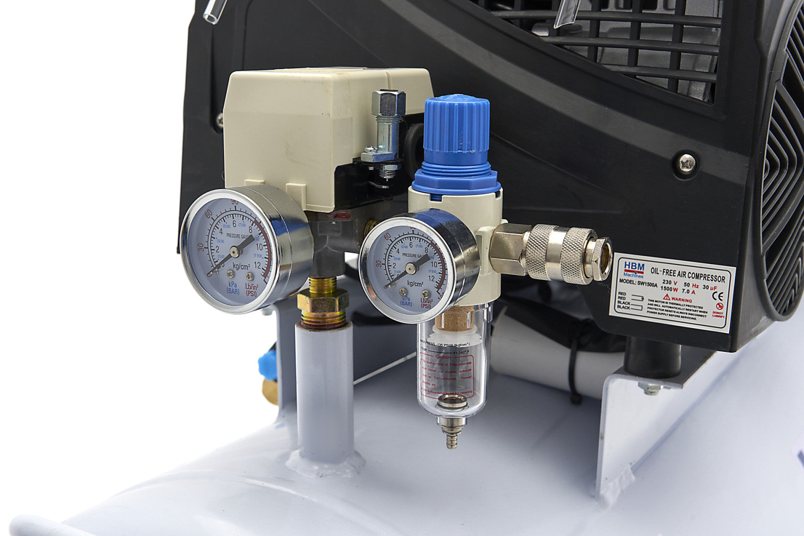 Αεροσυμπιεστησ Χαμηλου Θορυβου Χωρισ Λαδι 150L 10 Bar Hbm