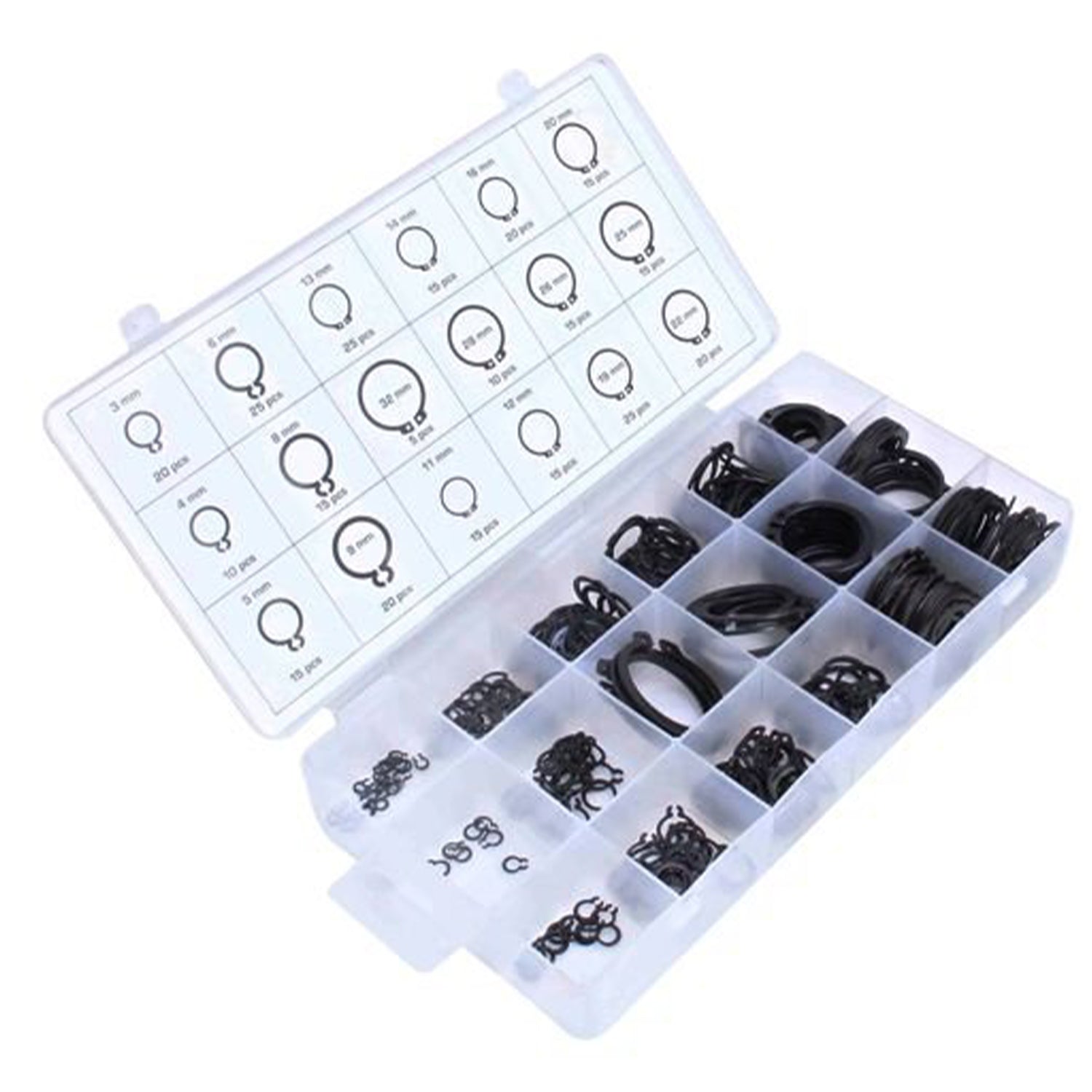 Εξωτερικεσ Ασφαλειεσ Αξονα (Snap-Ring) 4-32Mm Σετ 300 Τεμαχια