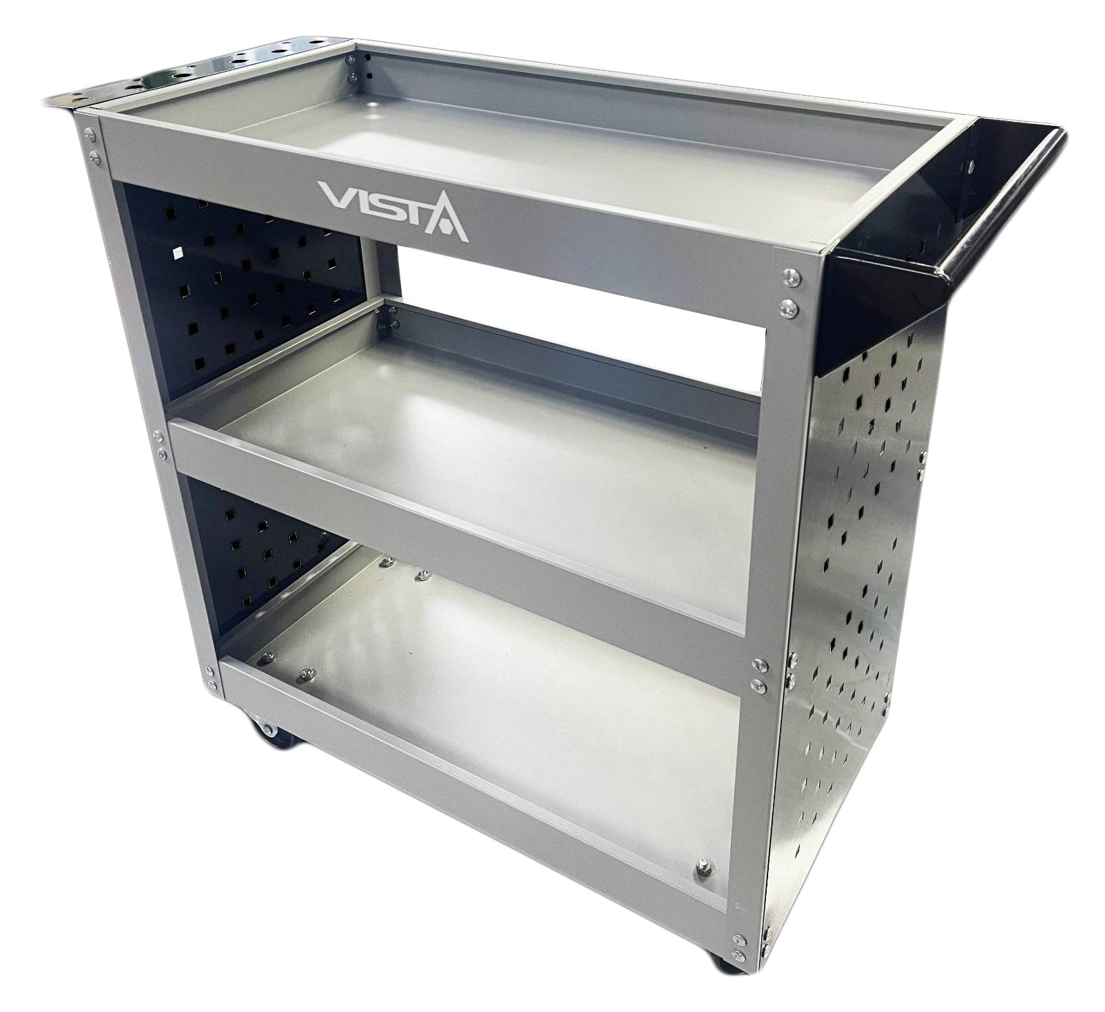 Εργαλειοφοροσ Τροχηλατοσ Ανοιχτου Τυπου Με 3 Ραφια Και Πανελ