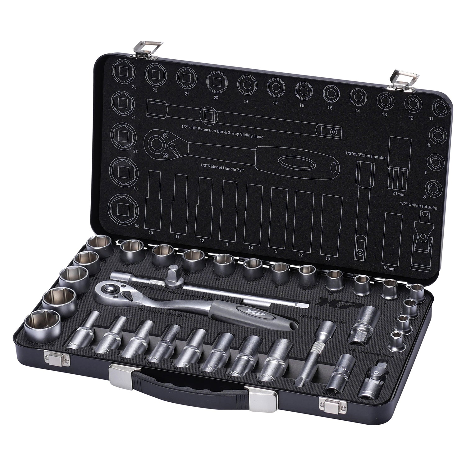 Κασετίνα Με Καρυδάκια Και Καστάνια 1/2" 34Τμχ xp tools Ολλανδία