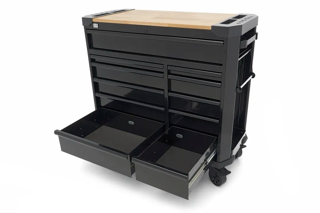 Εργαλειοφόρος Τροχήλατος Με 11 Συρτάρια Και Πάγκο Εργασίας 109cm HBM MACHINES